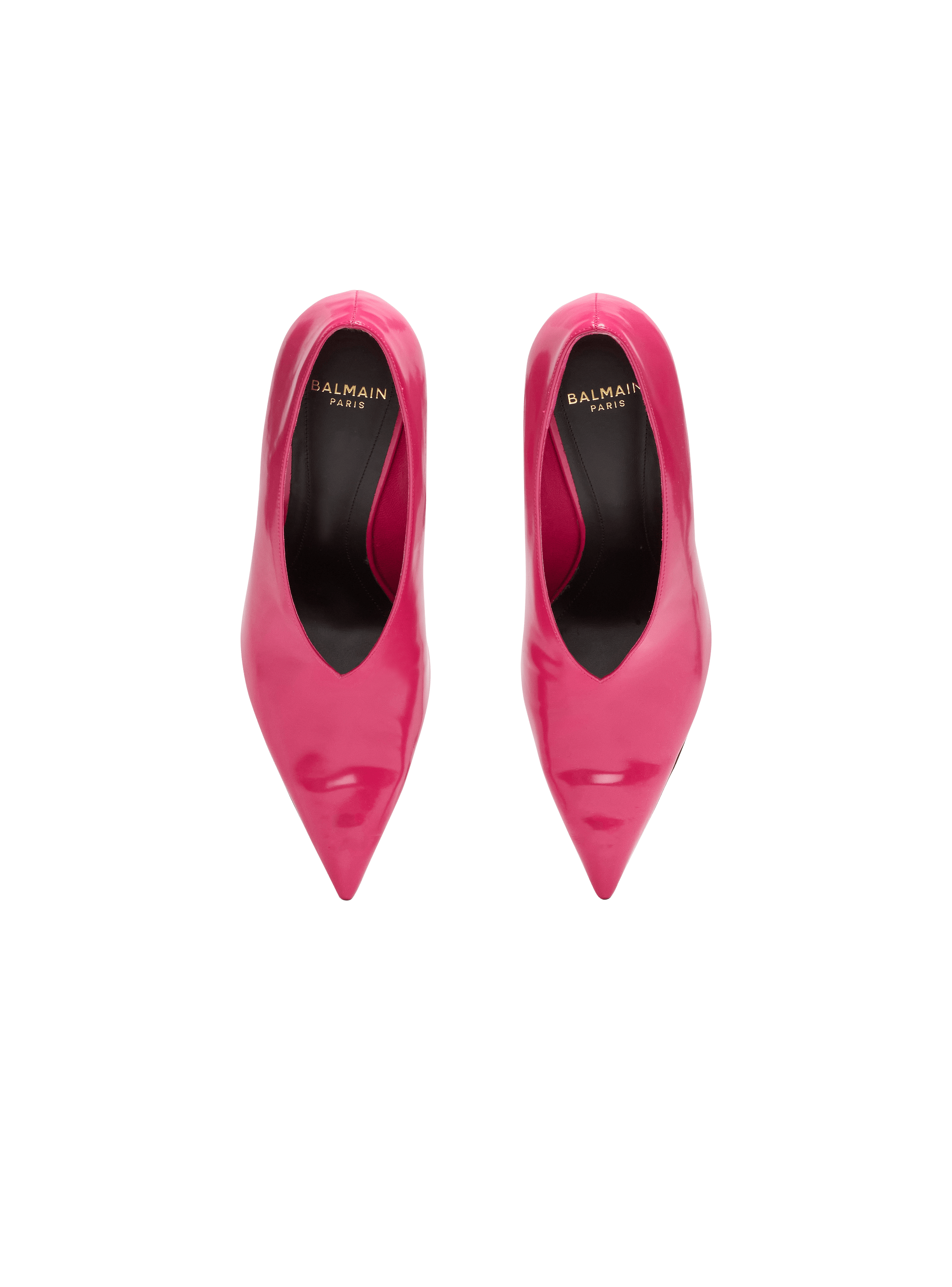 Shiny lambskin Wedge pumps