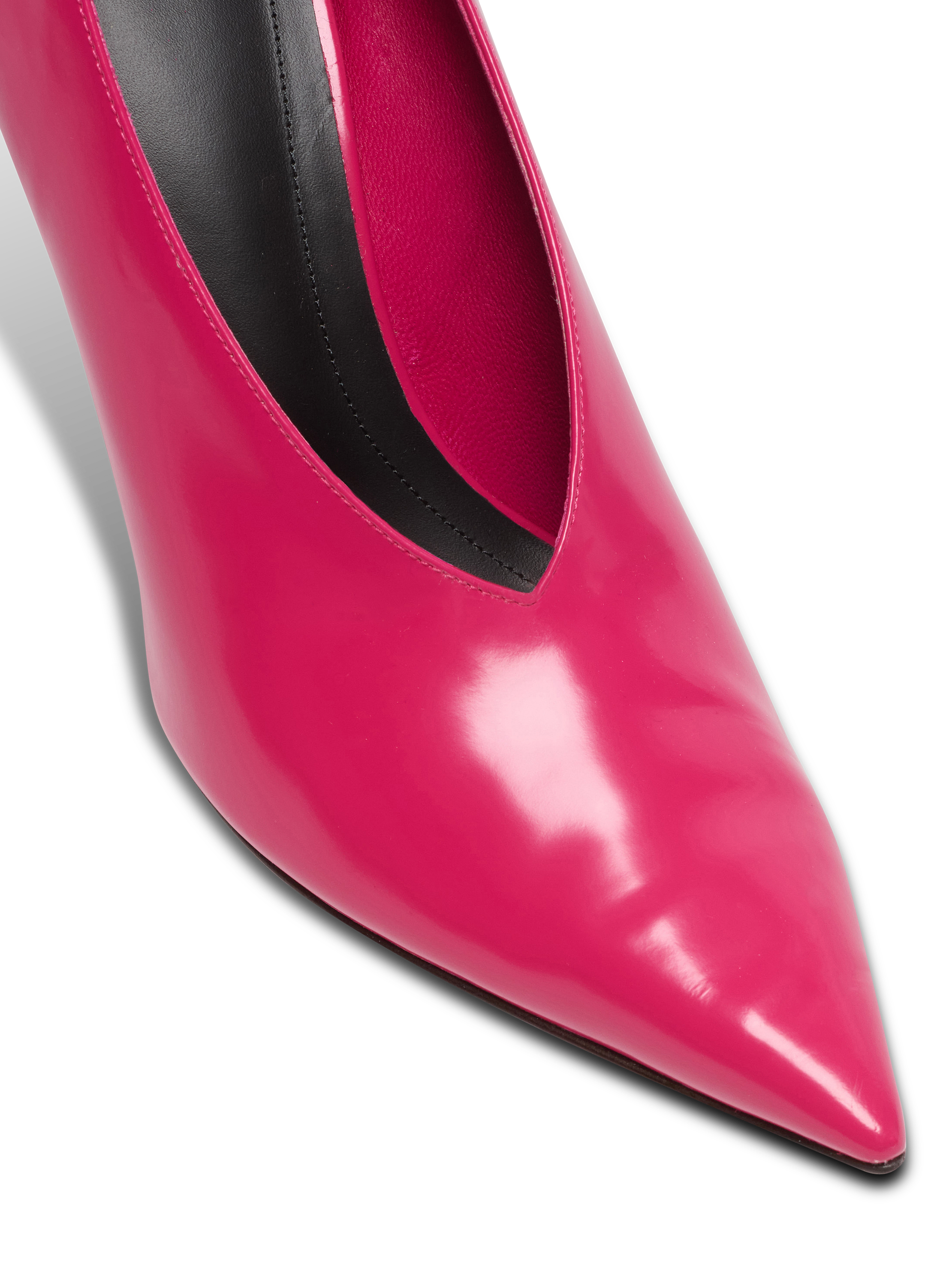 Shiny lambskin Wedge pumps