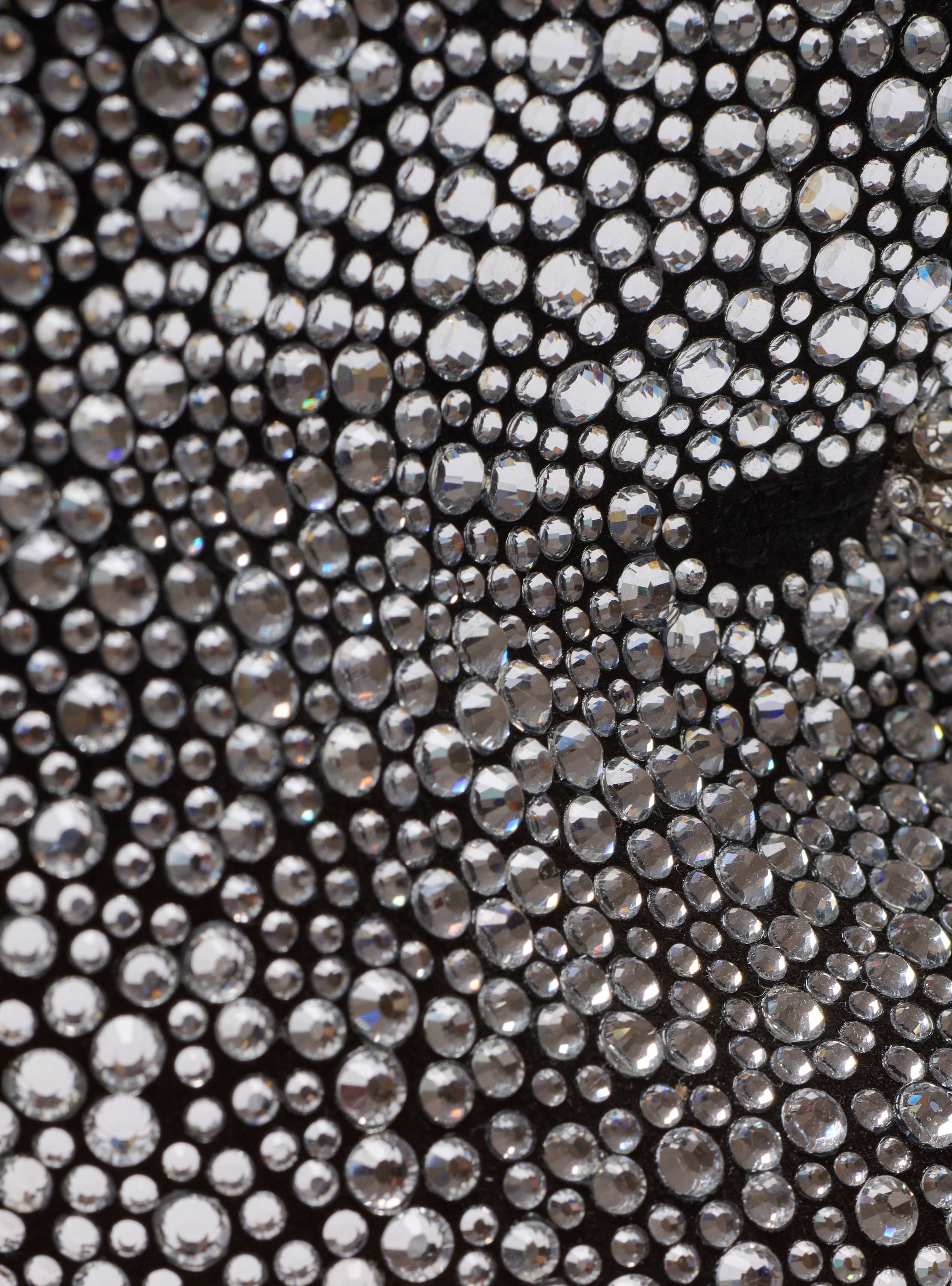 Suede and rhinestone mules with front piercing