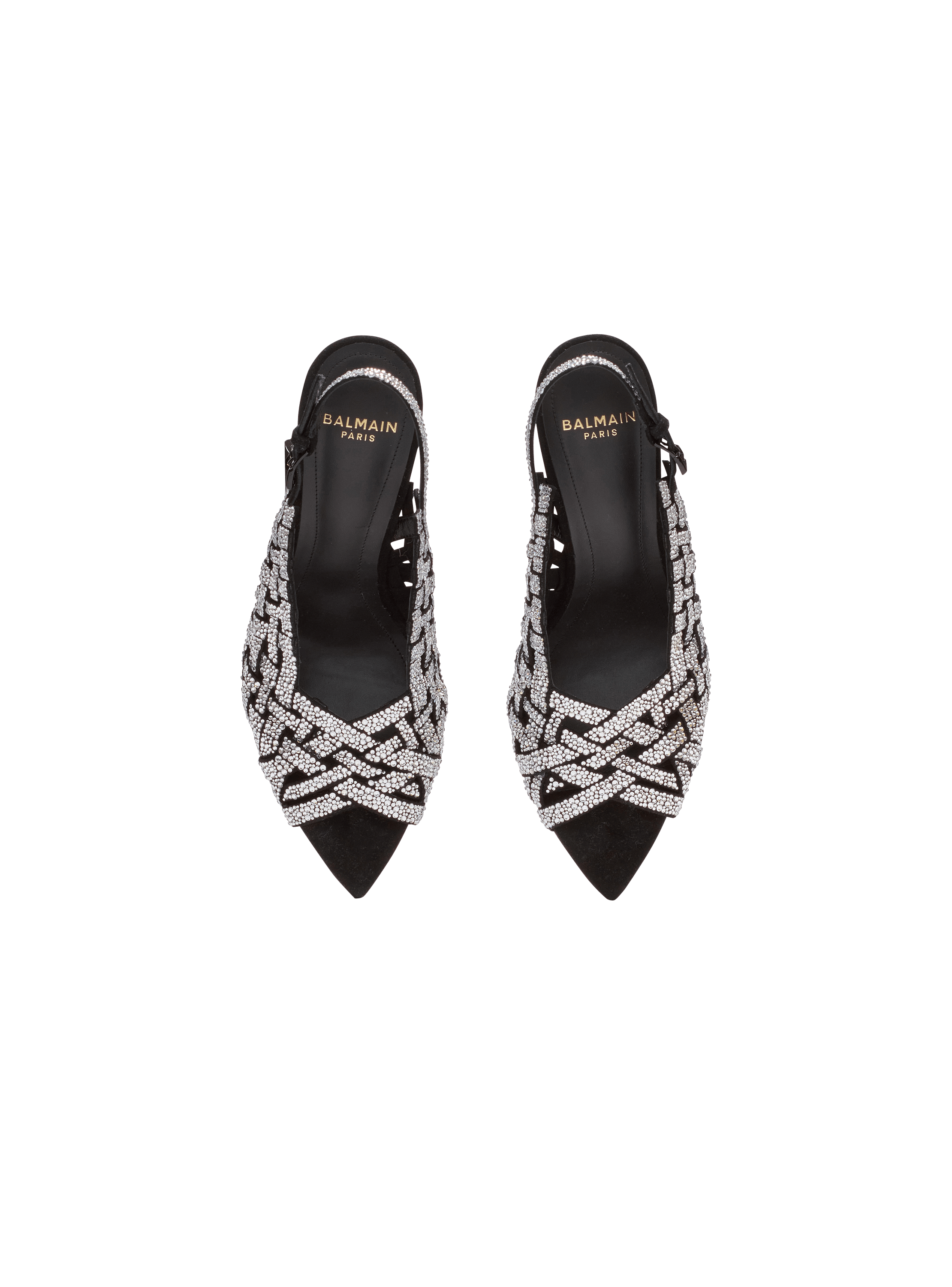 Fringed suede and rhinestone sandals