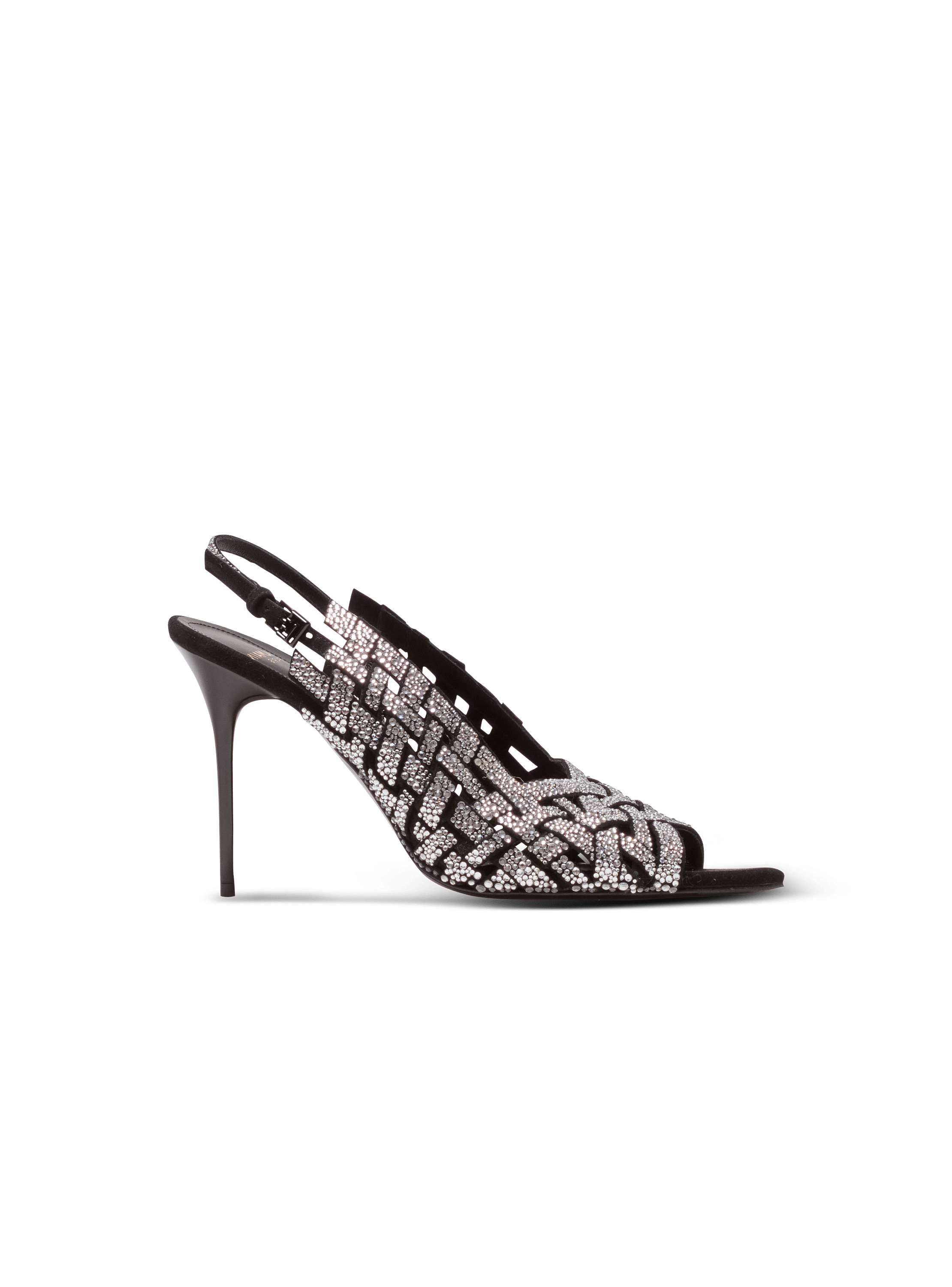 Fringed suede and rhinestone sandals