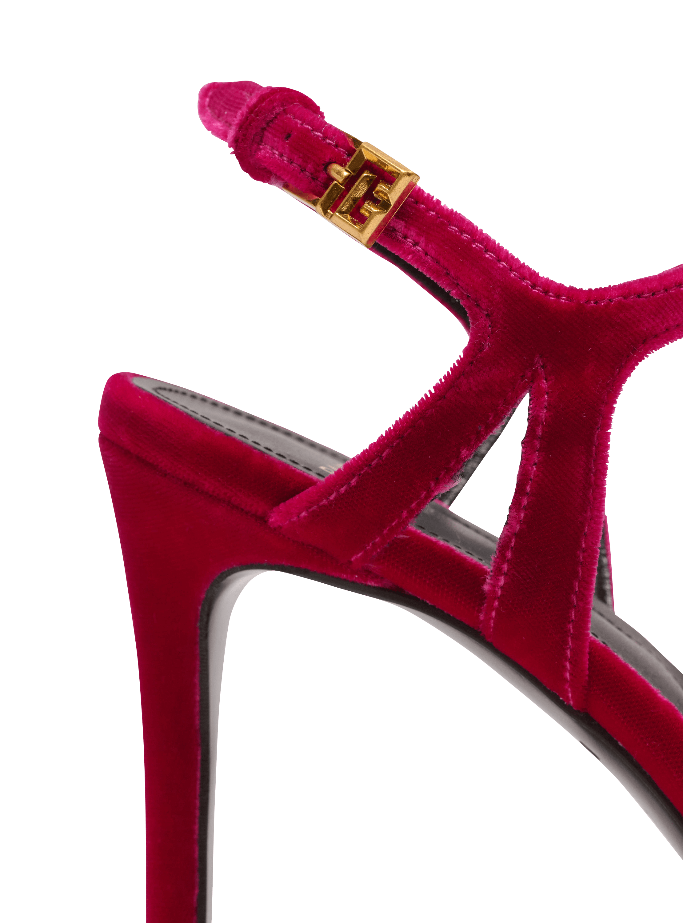 Sync platform sandals in patent lambskin