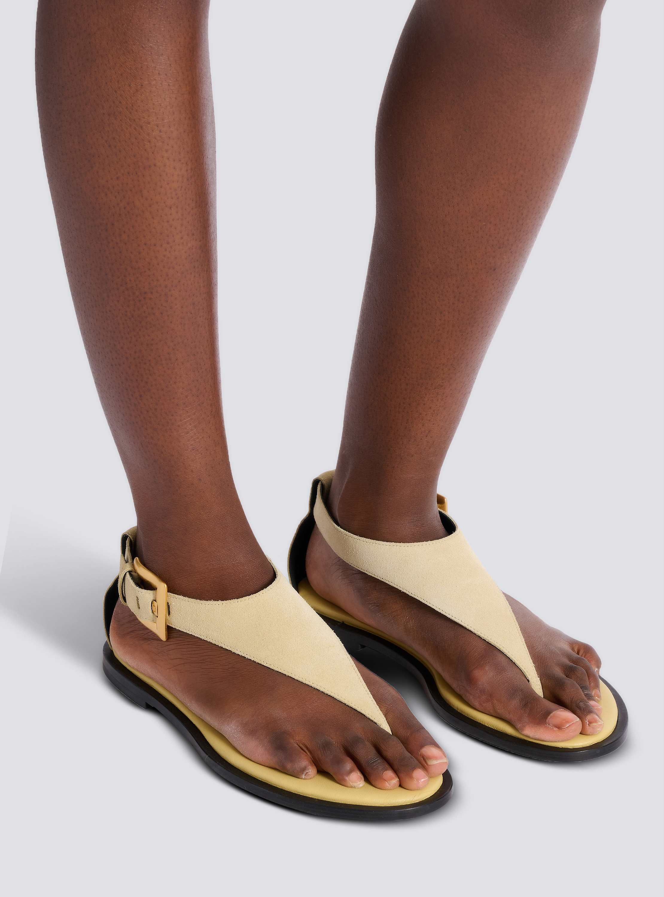 Anthem flat toe-post sandals in suede