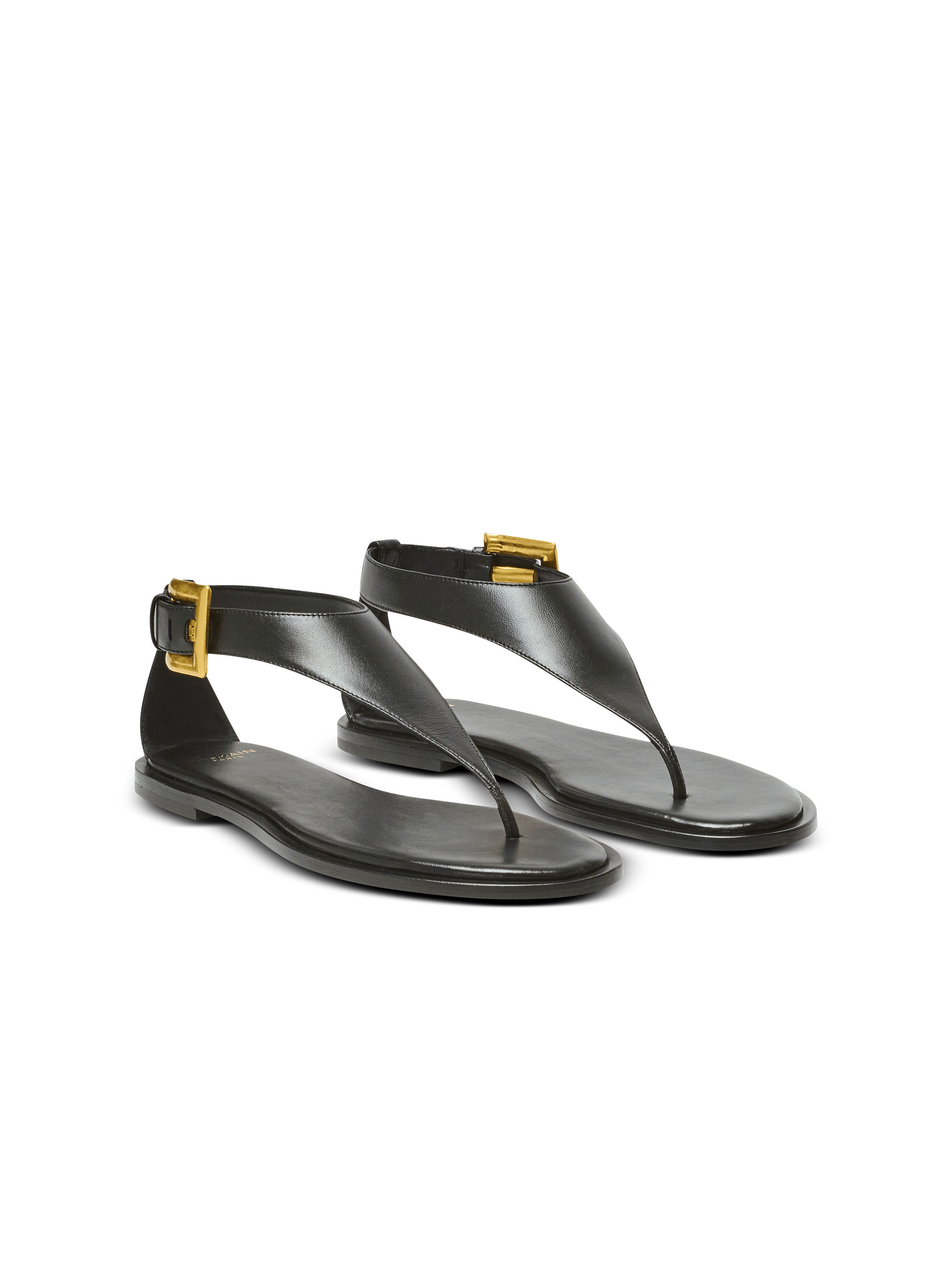 Anthem flat toe-post sandals in lambskin leather