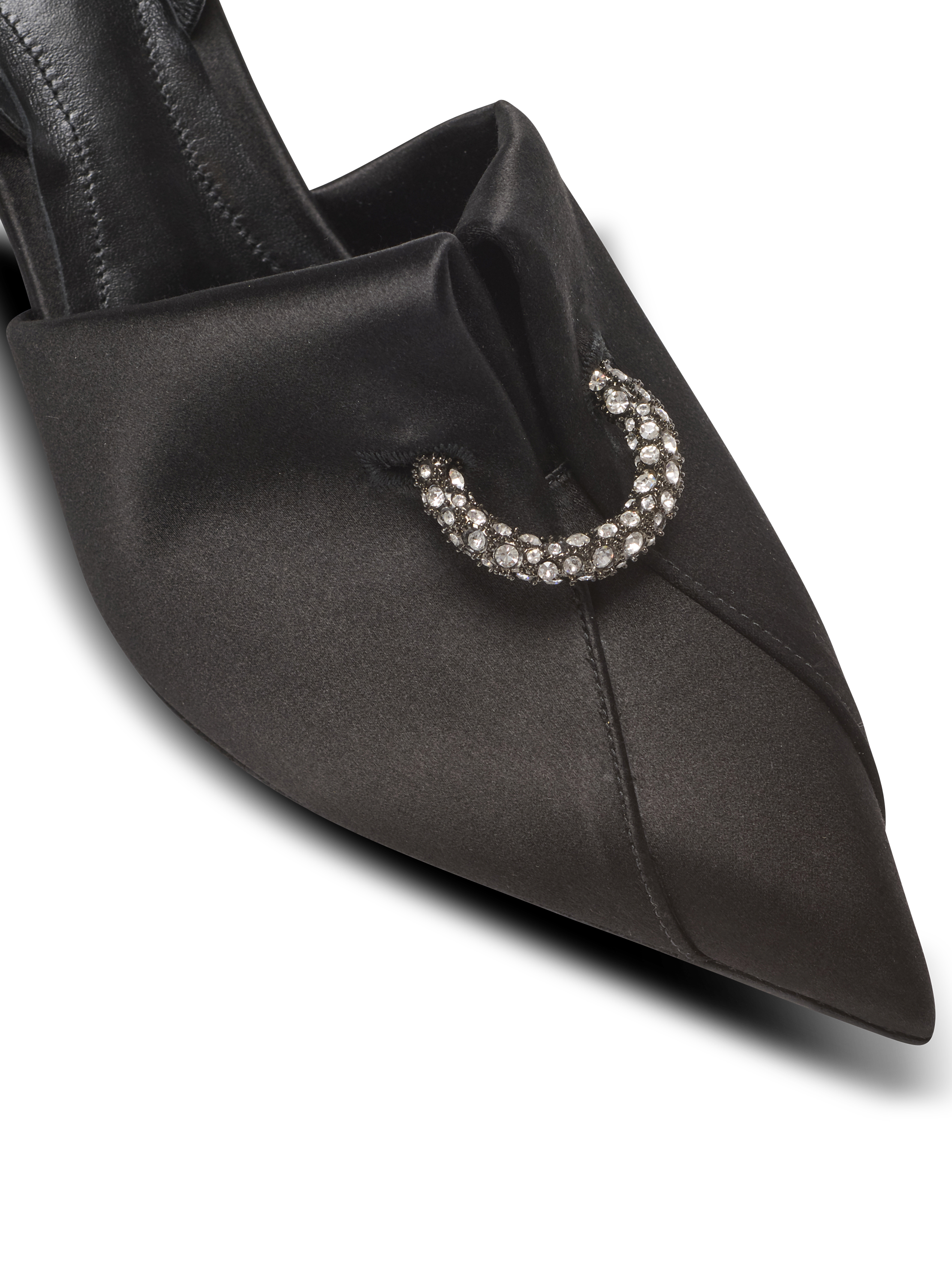 Satin slingbacks with piercing