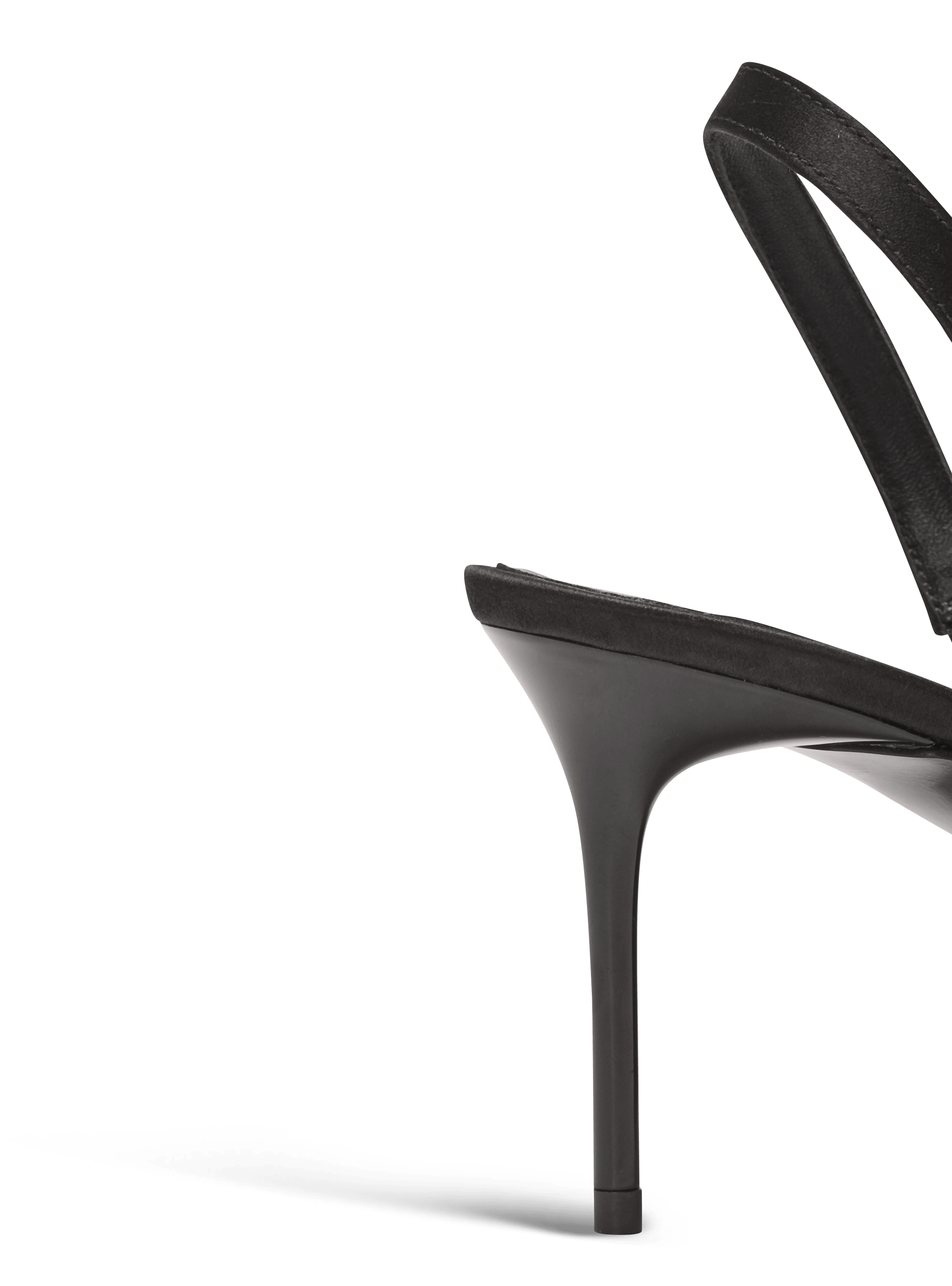 Satin slingbacks with piercing