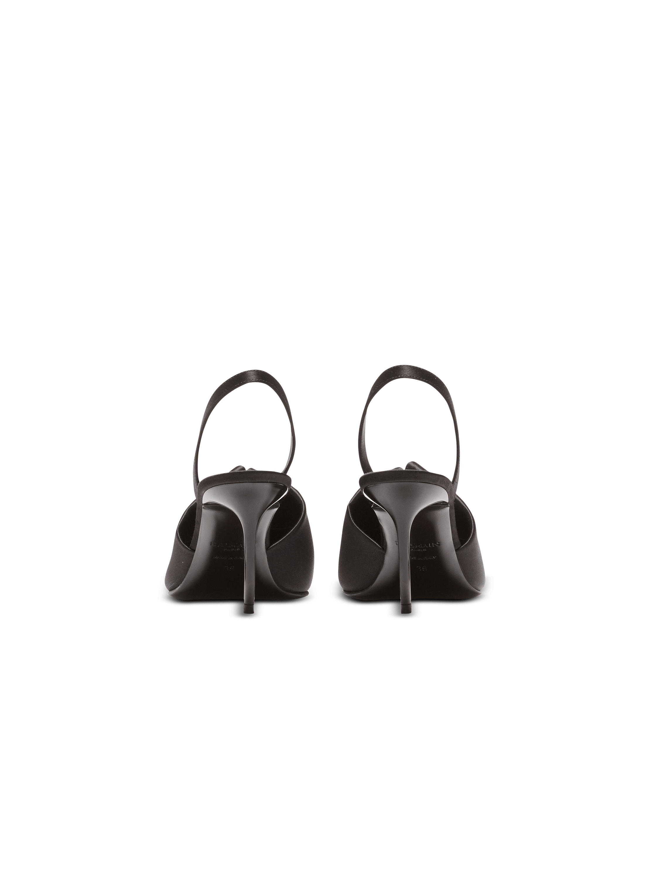 Satin slingbacks with piercing