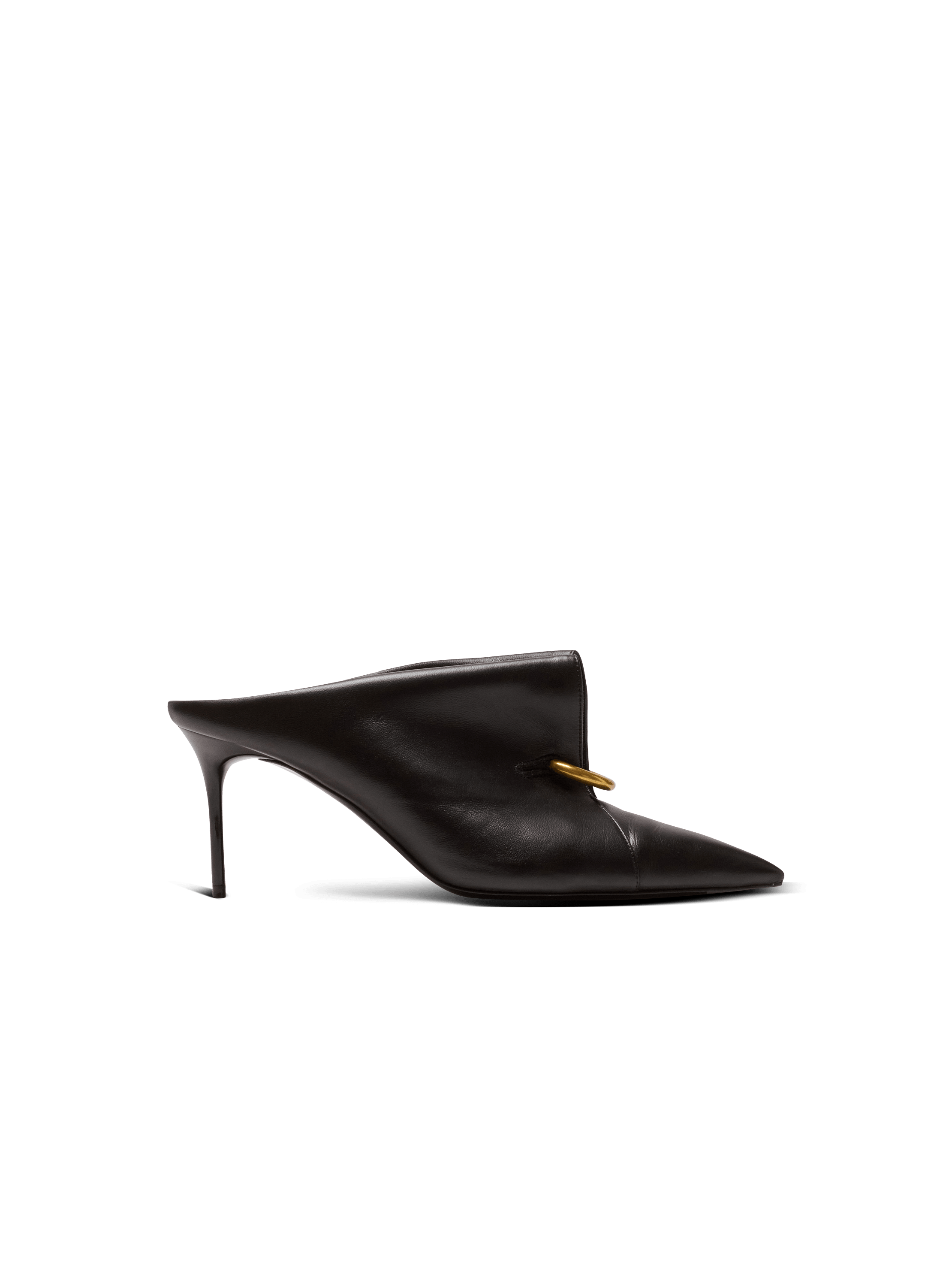 Lambskin leather mules with front piercing