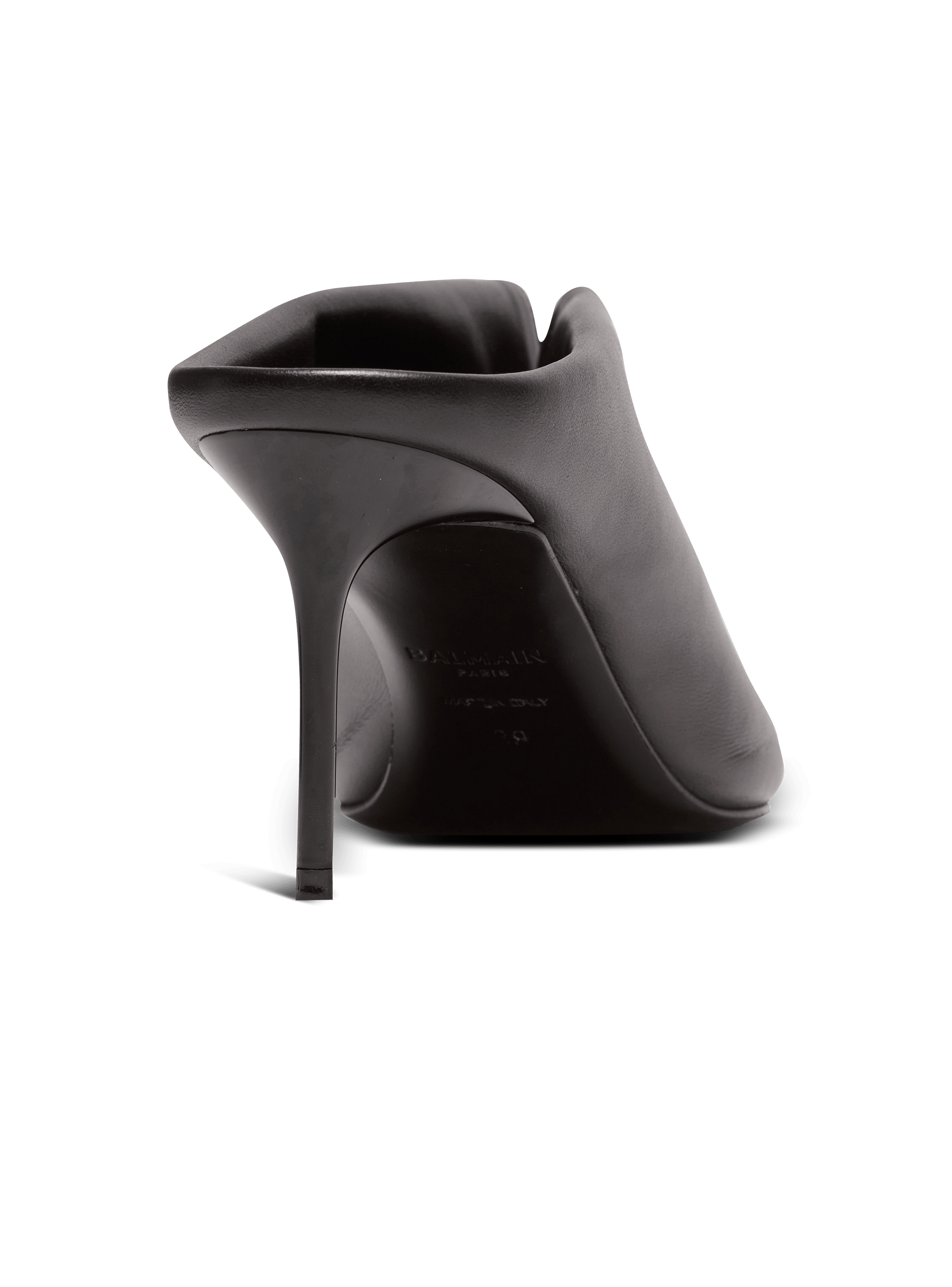 Lambskin leather mules with front piercing