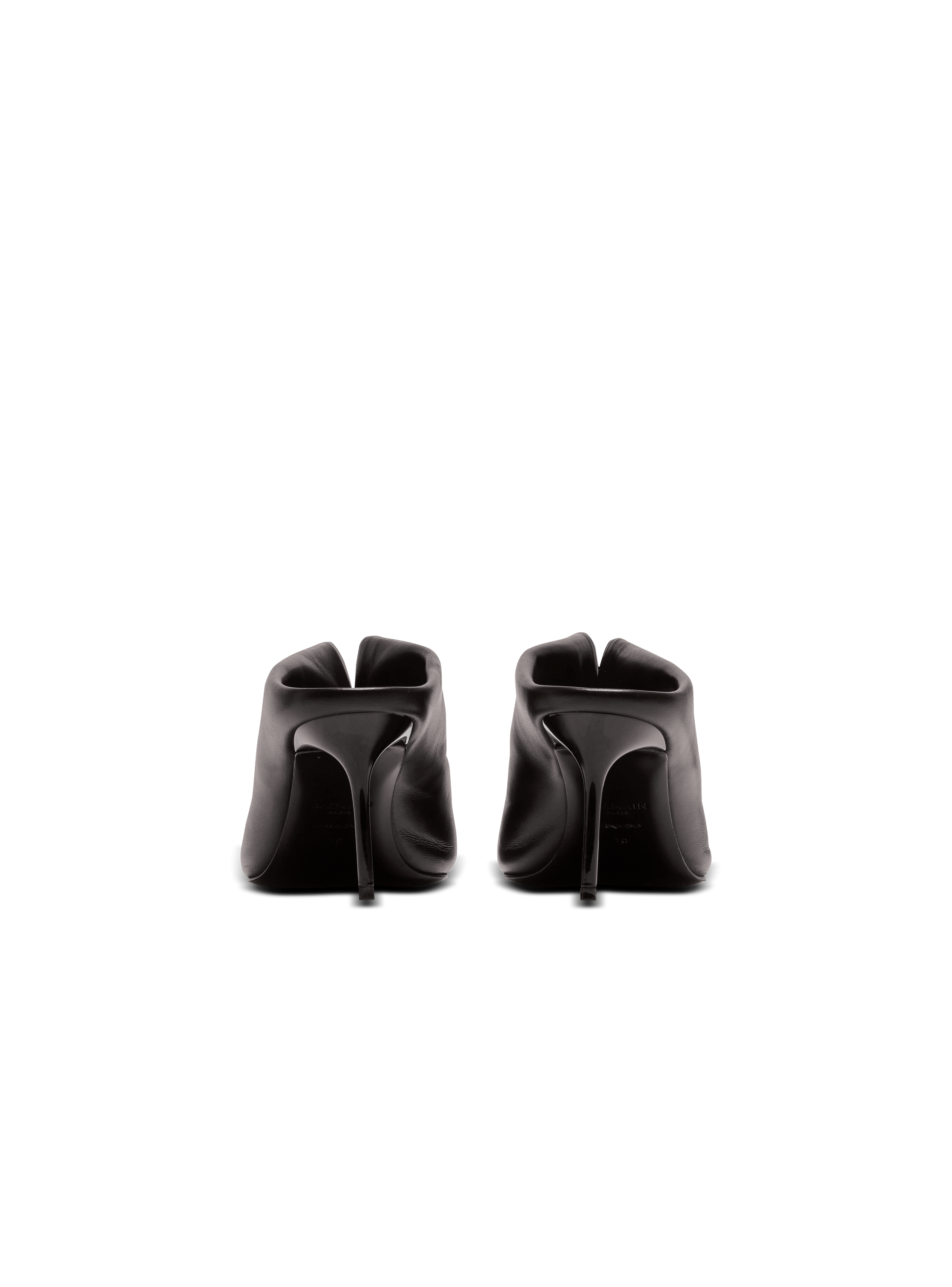 Lambskin leather mules with front piercing