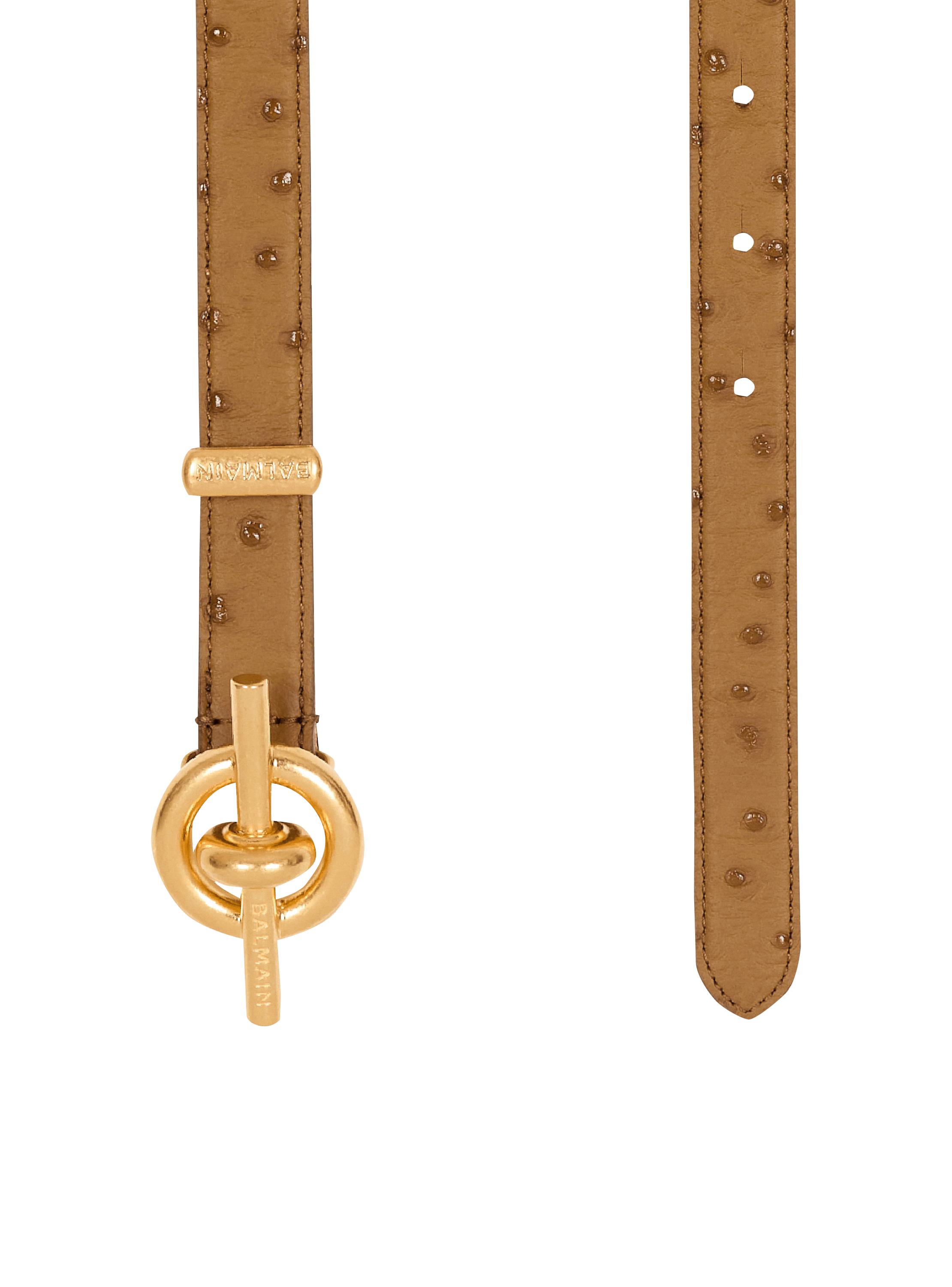 Embossed calfskin T-Bar belt