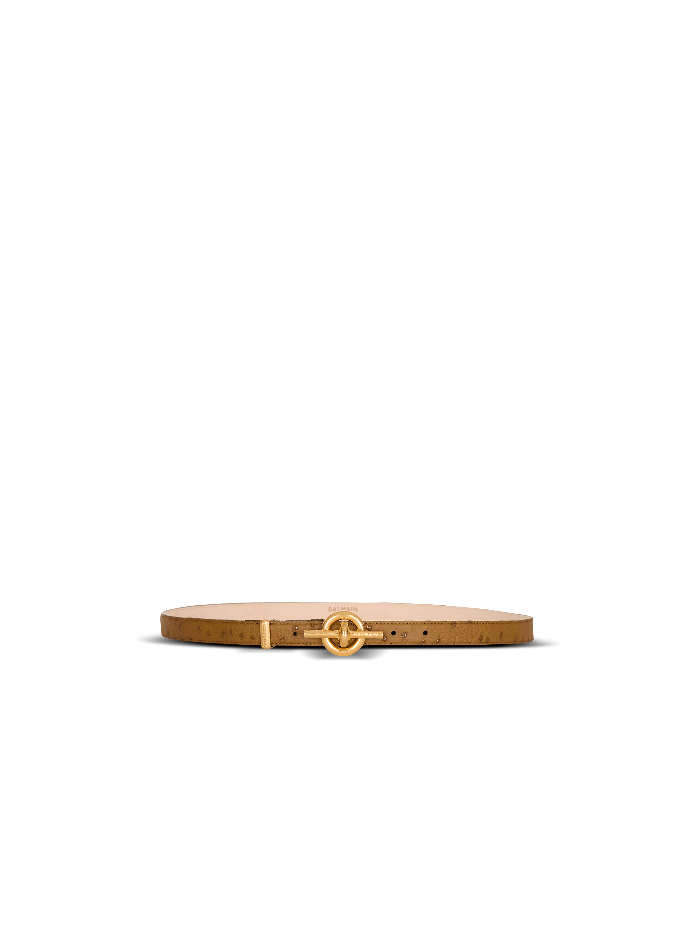 Embossed calfskin T-Bar belt