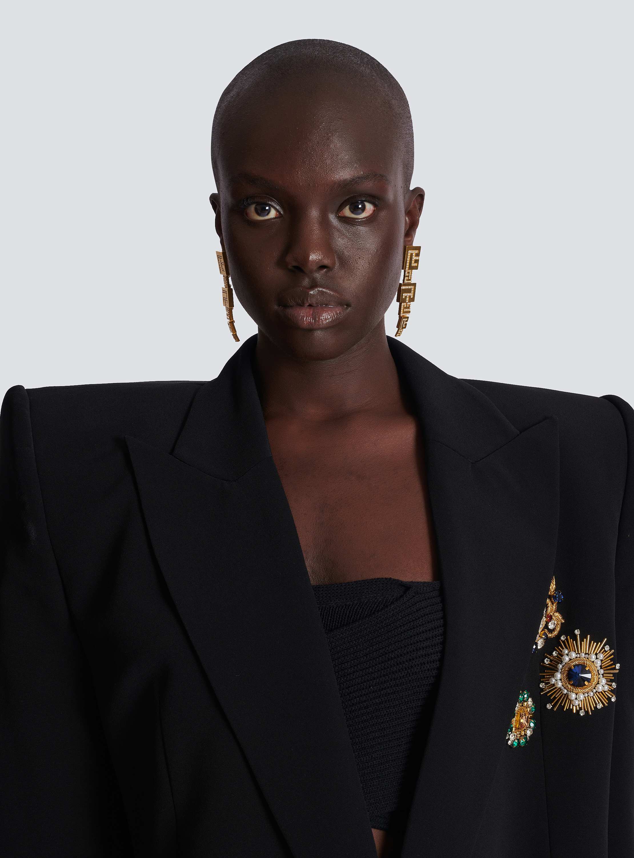 3D PB pendant earrings with crystals