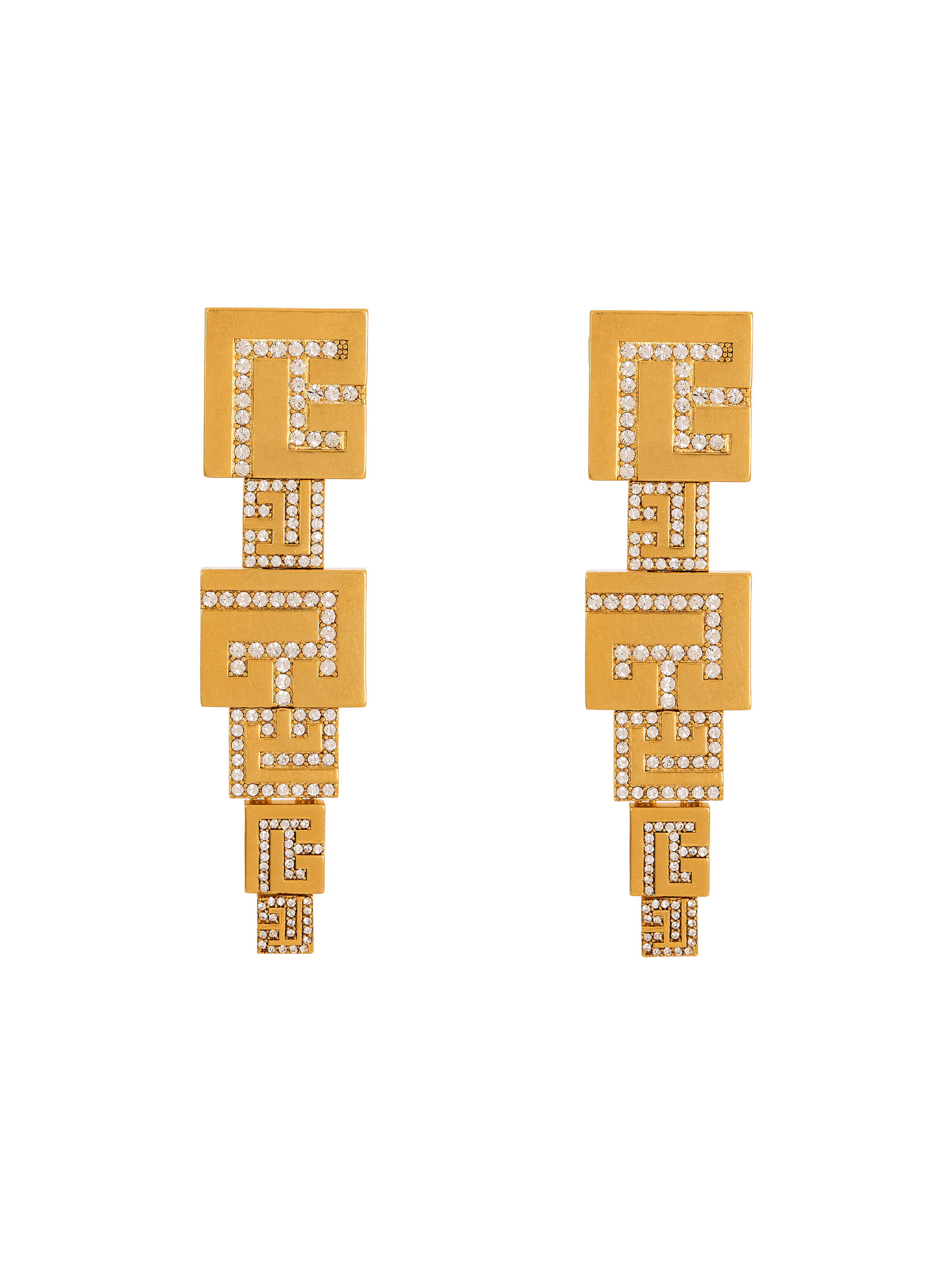 3D PB pendant earrings with crystals