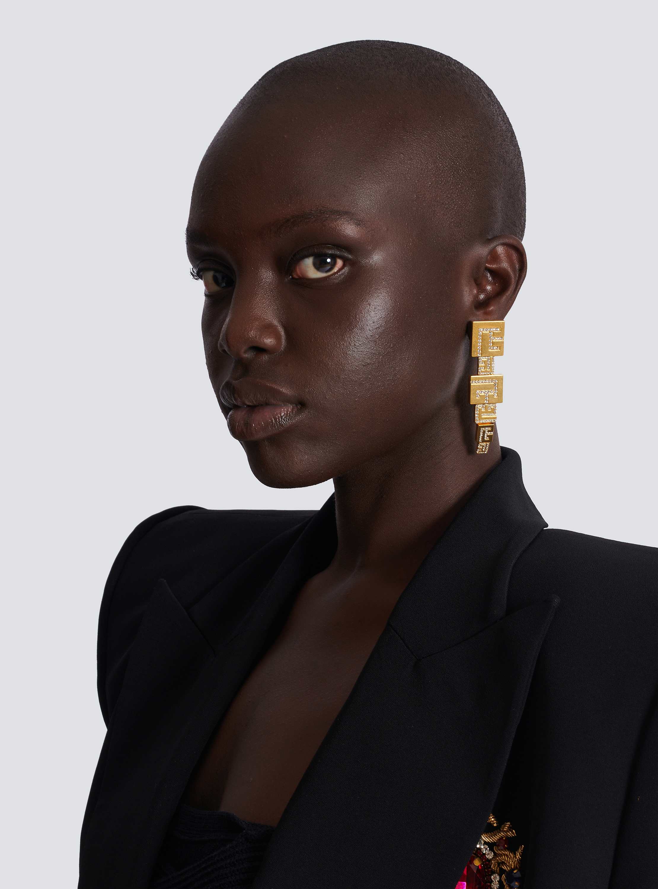 3D PB pendant earrings with crystals