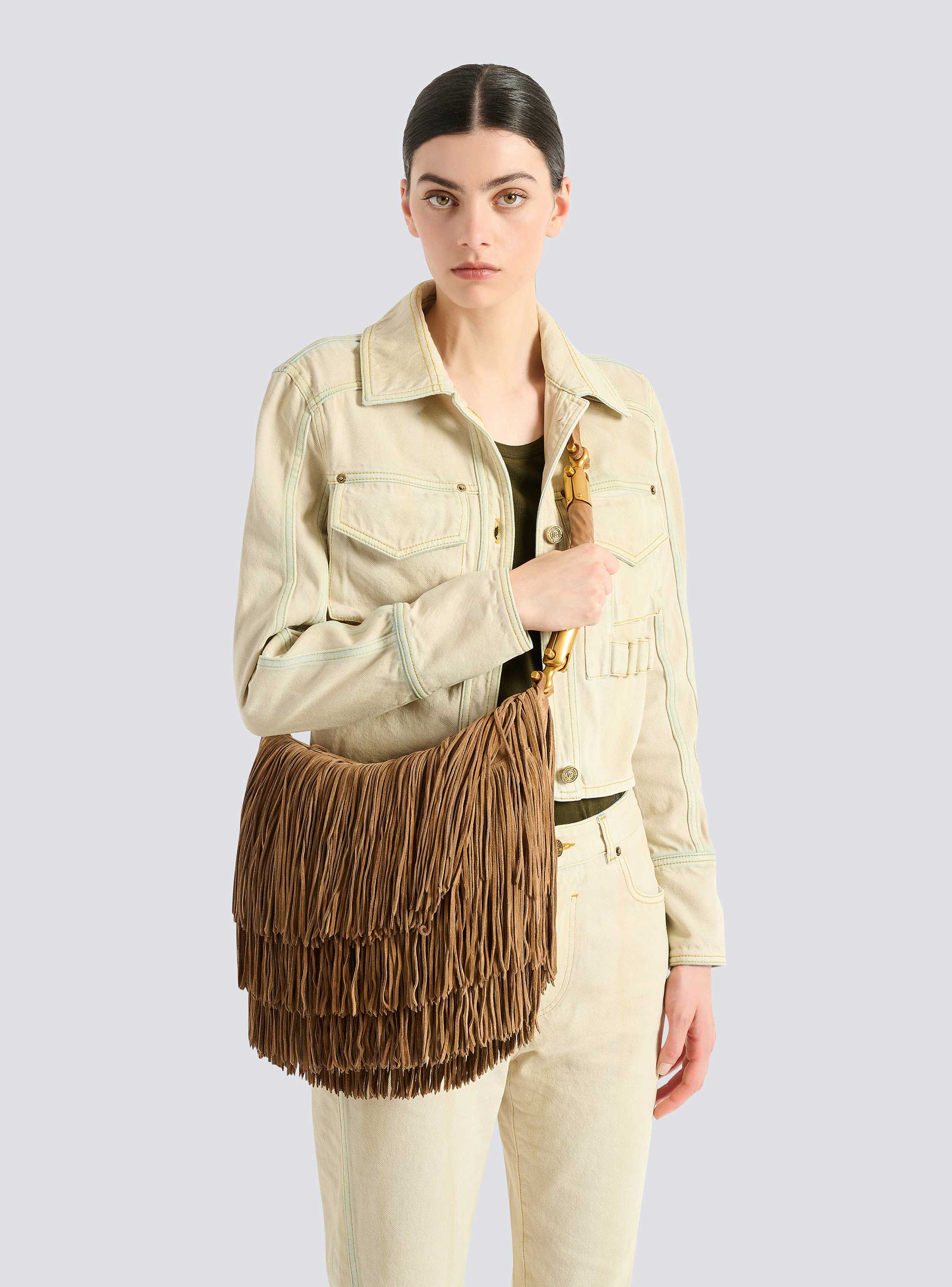 &Eacute;b&egrave;ne Hobo fringed suede bag