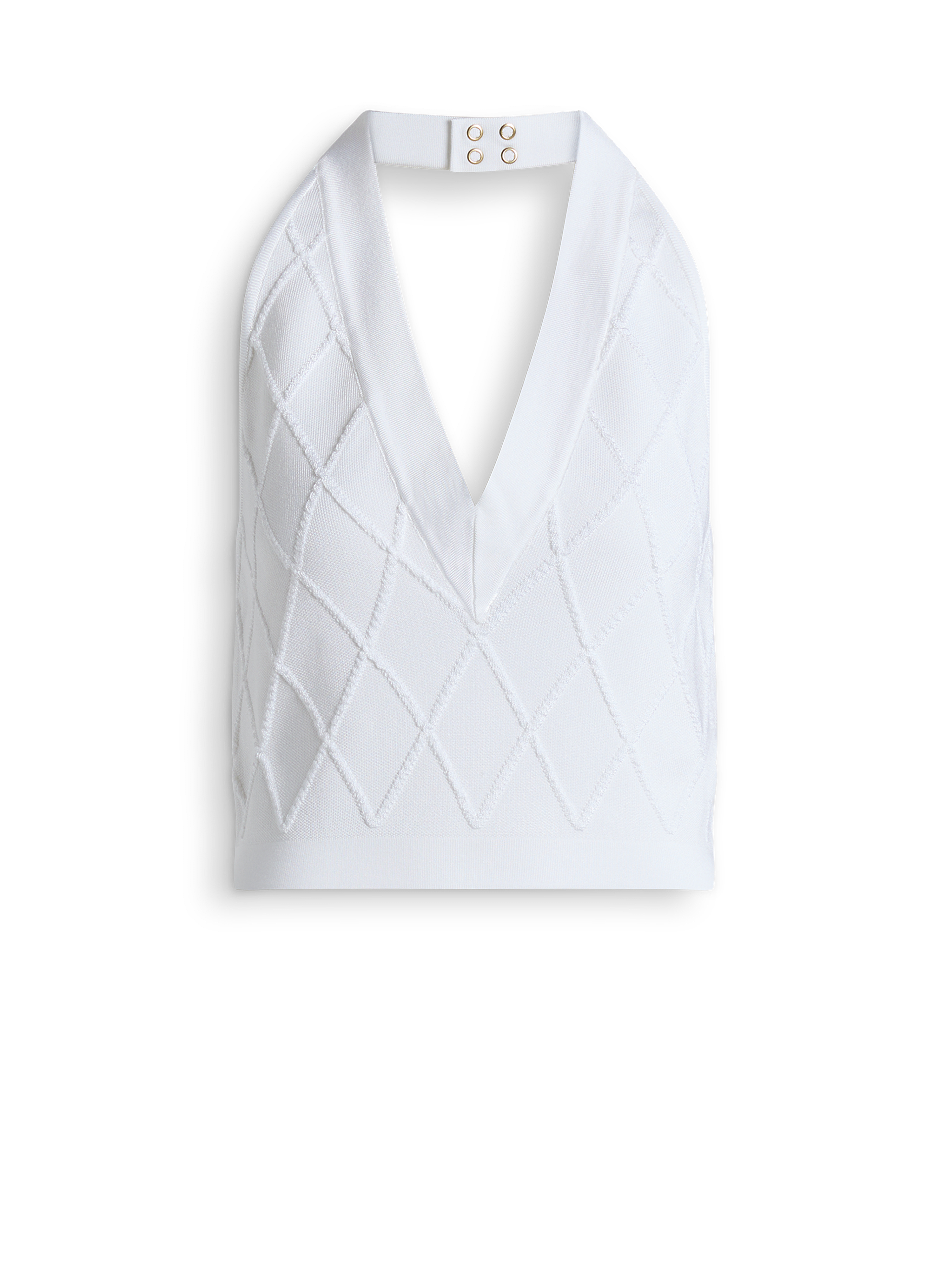 Quilted knit halterneck top
