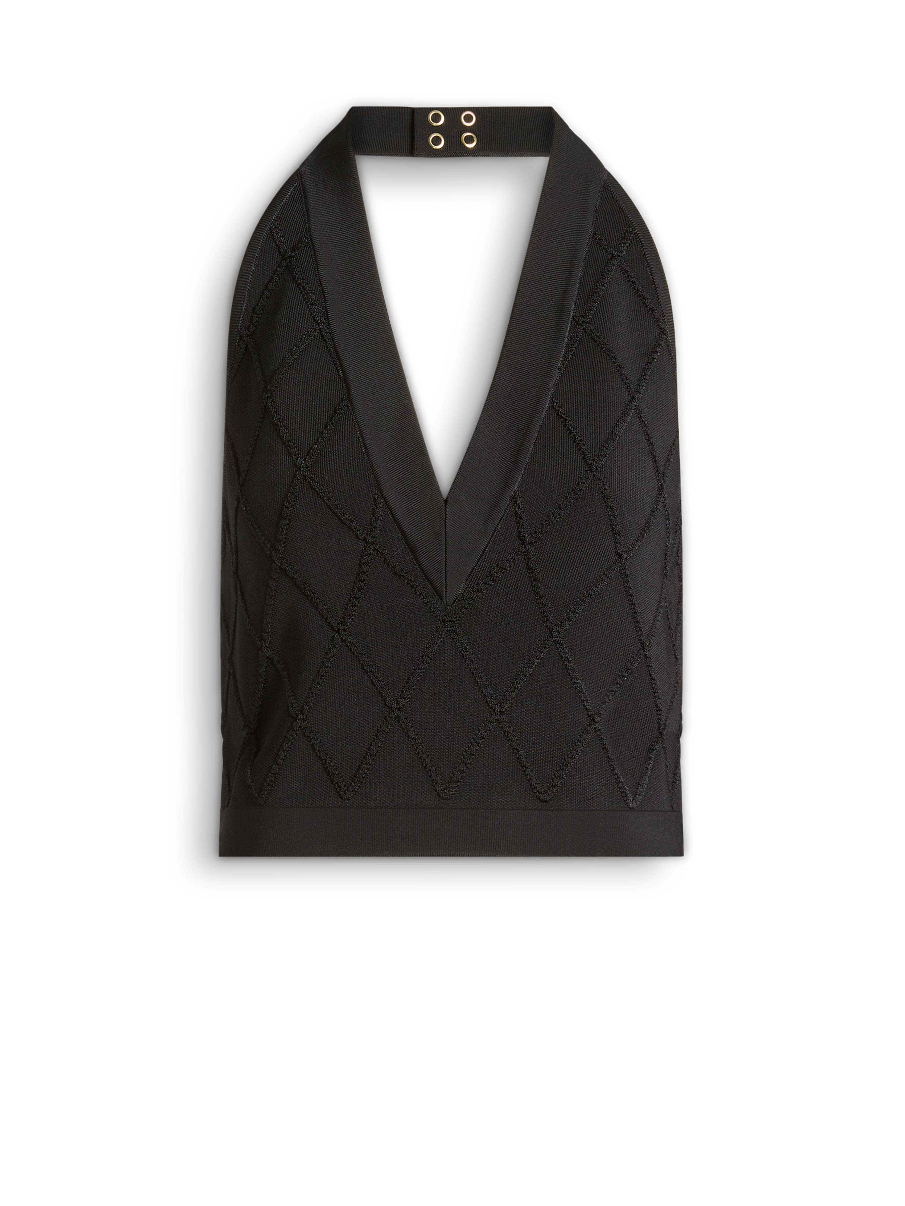 Quilted knit halterneck top