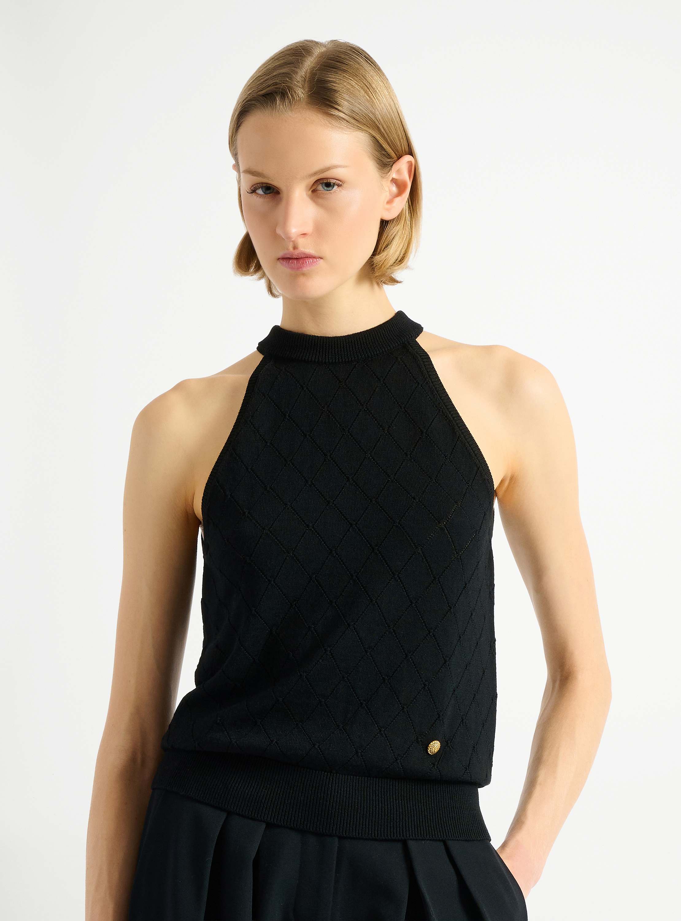 Top sans manches en maille 