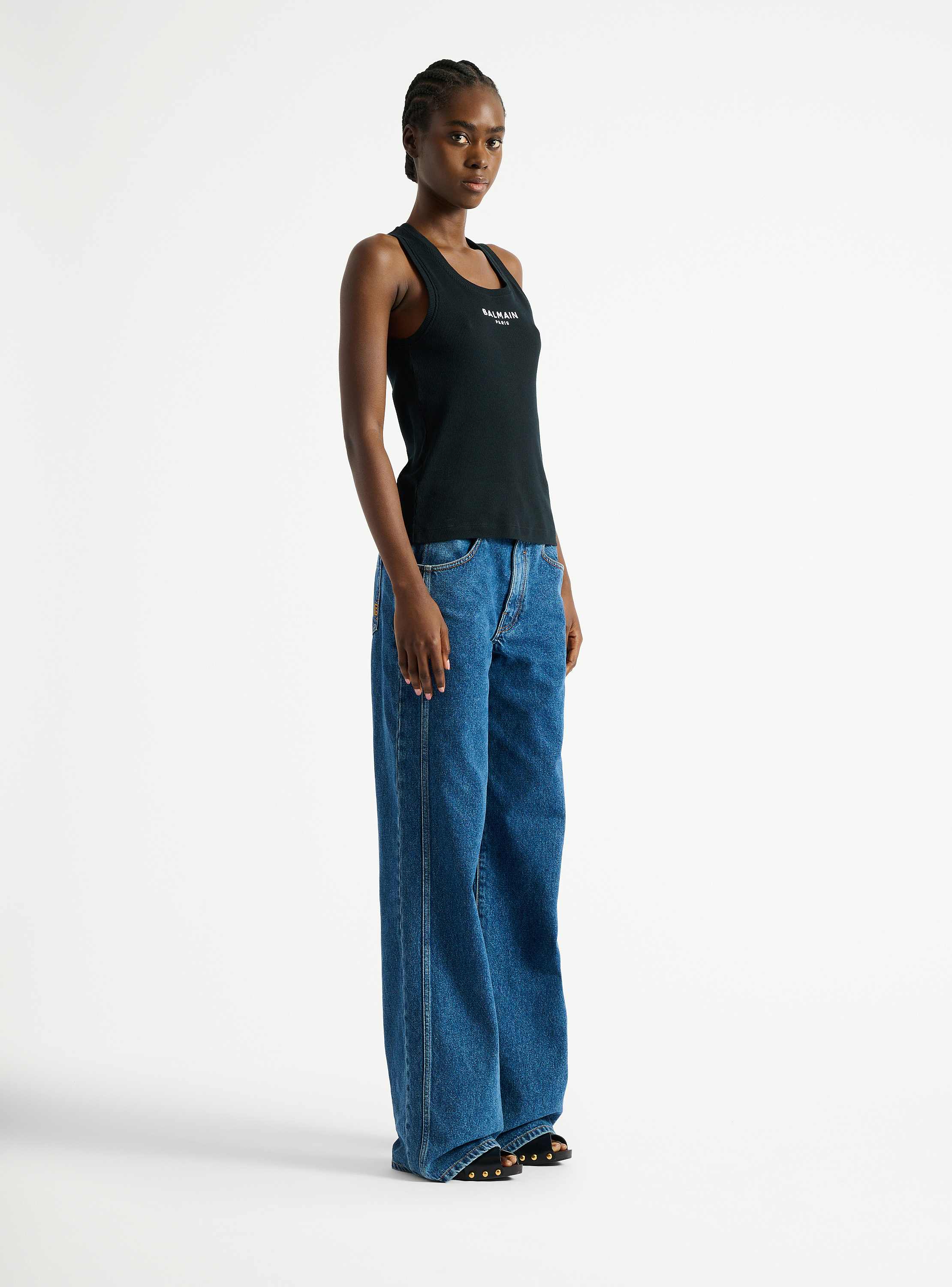 Balmain Paris embroidered vest top