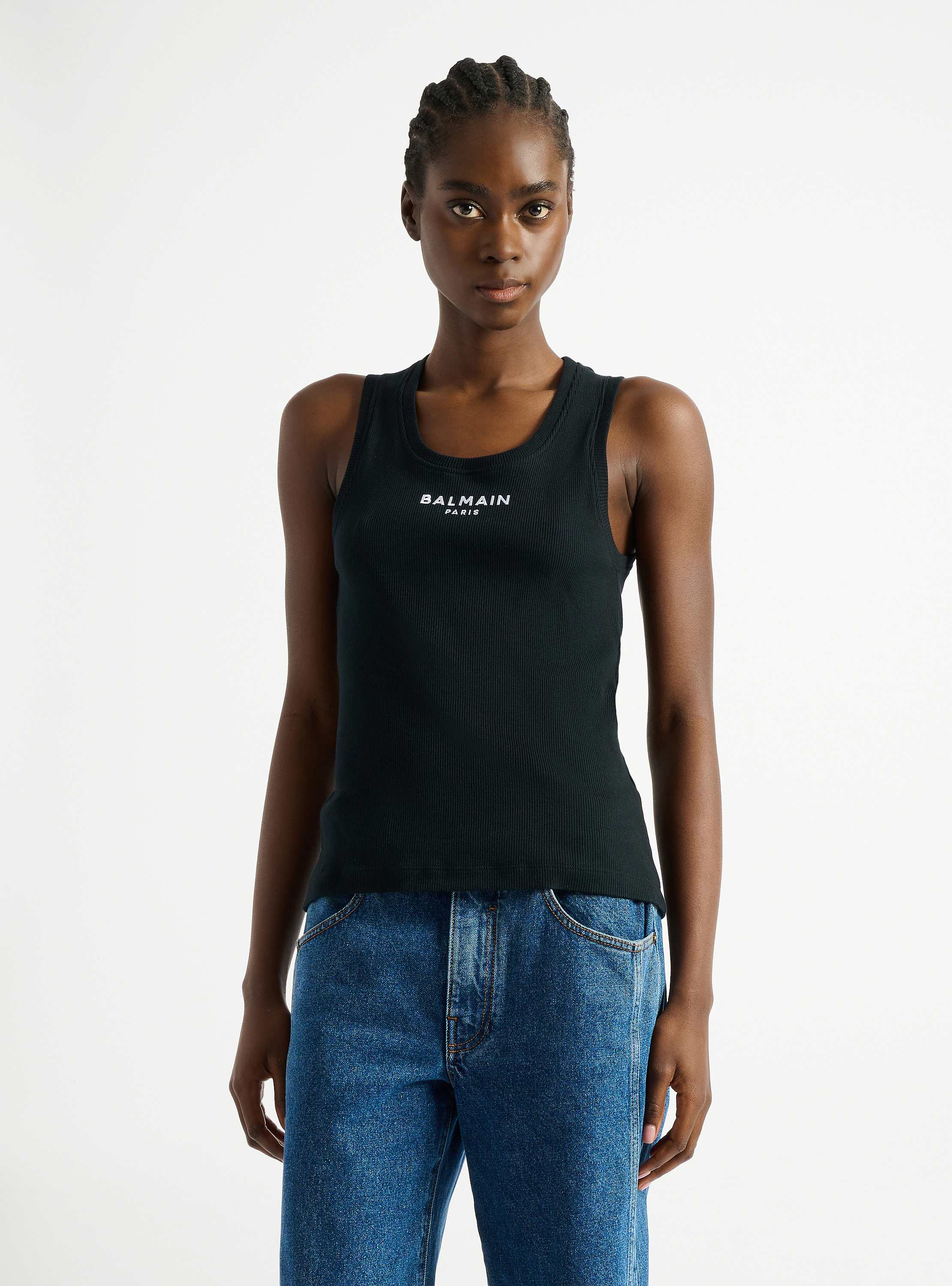 Balmain Paris embroidered vest top