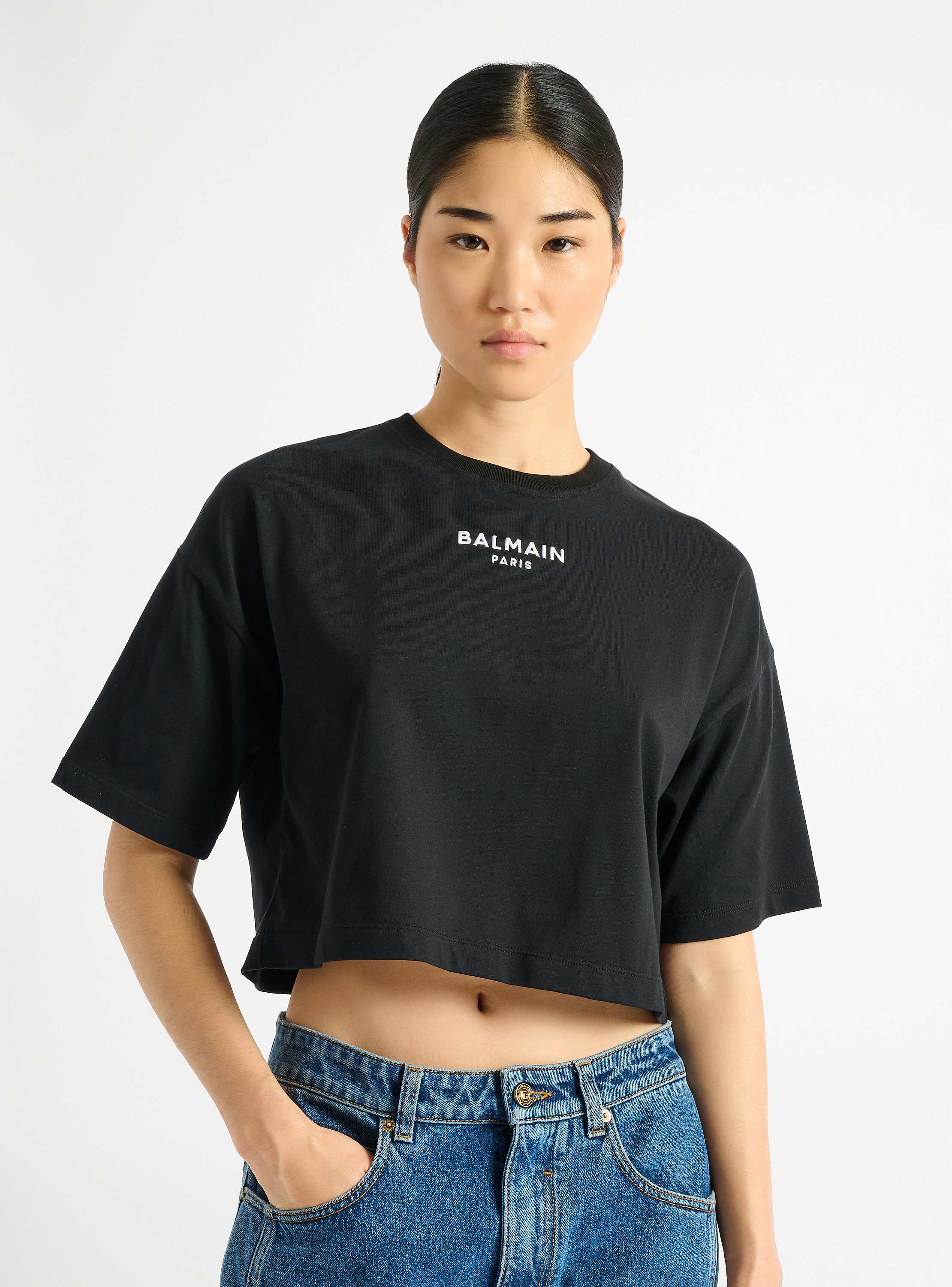 Embroidered Balmain Paris T-shirt