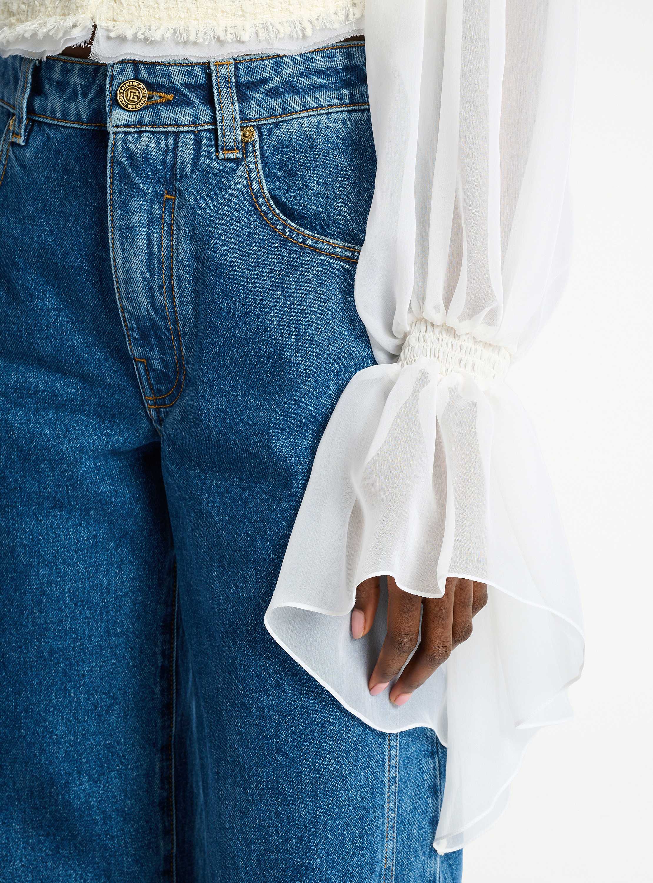 Giacca spencer con alamari in tweed e mussola