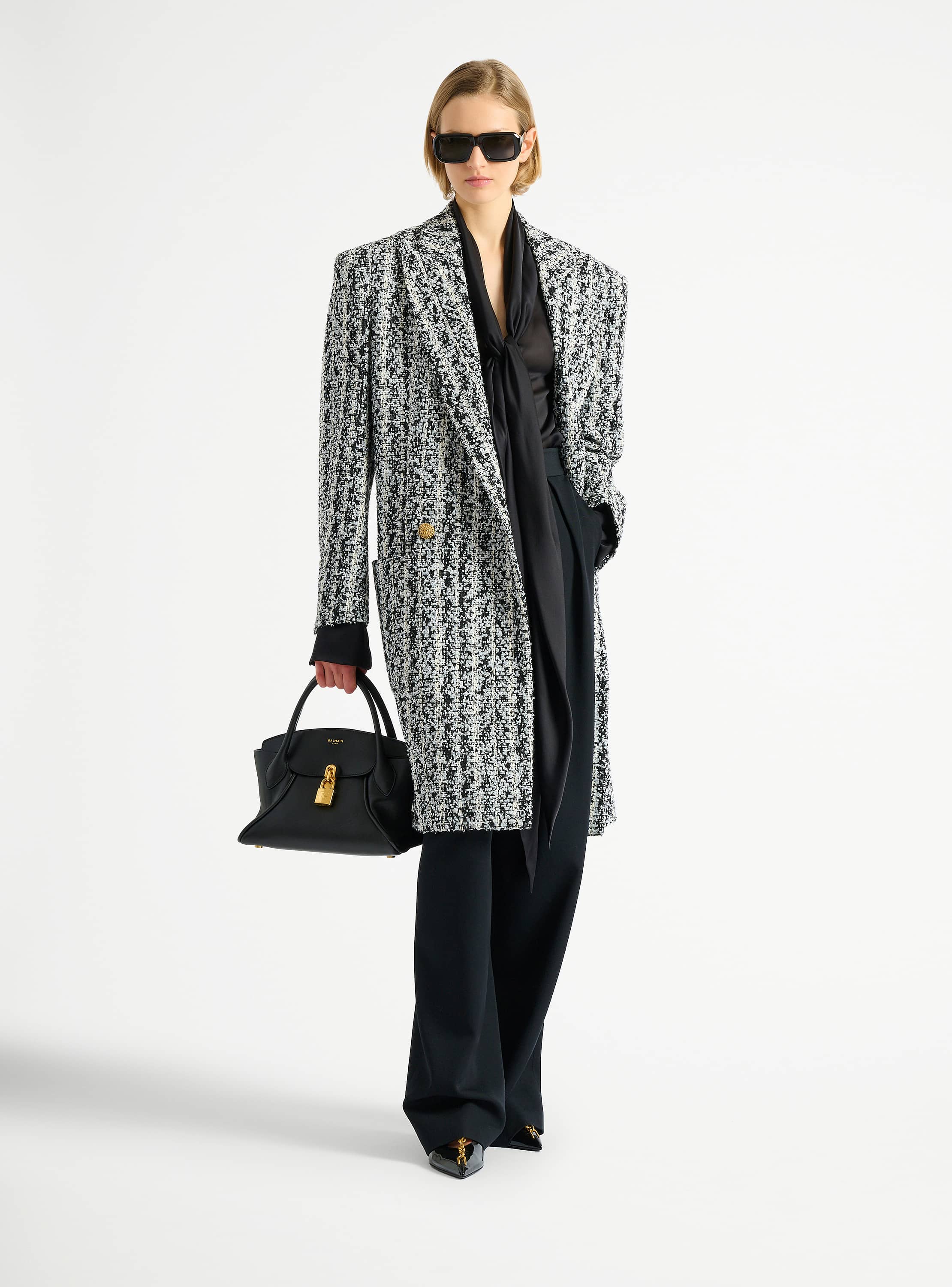 Silk shirt with tie collar