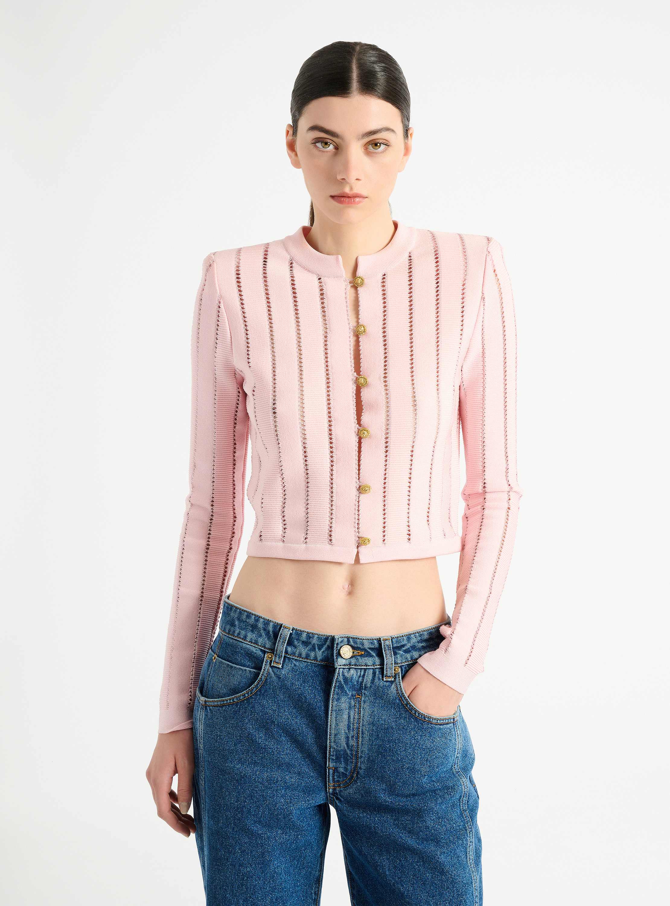Cropped Fl&eacute;chage knit cardigan