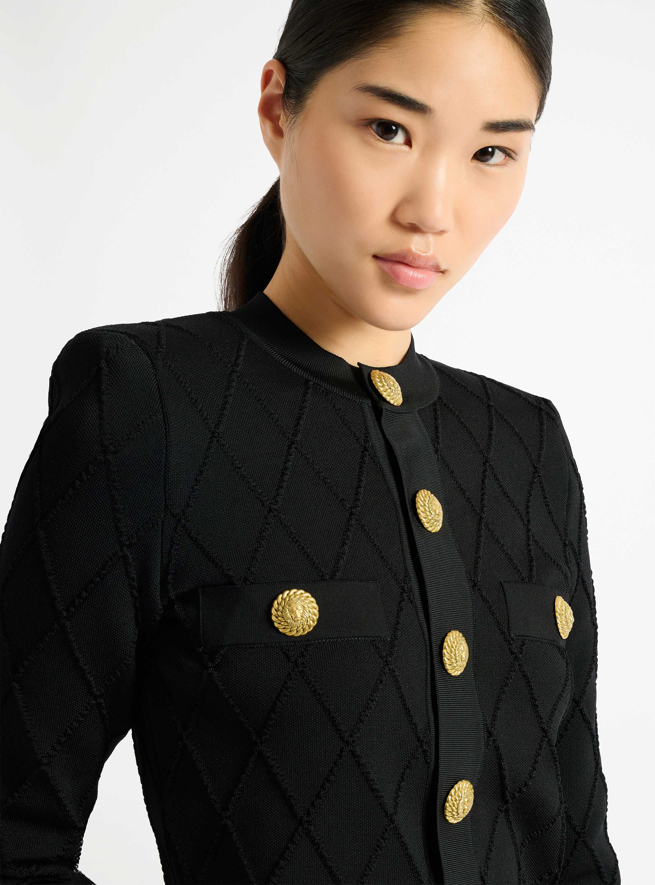Cropped knit cardigan