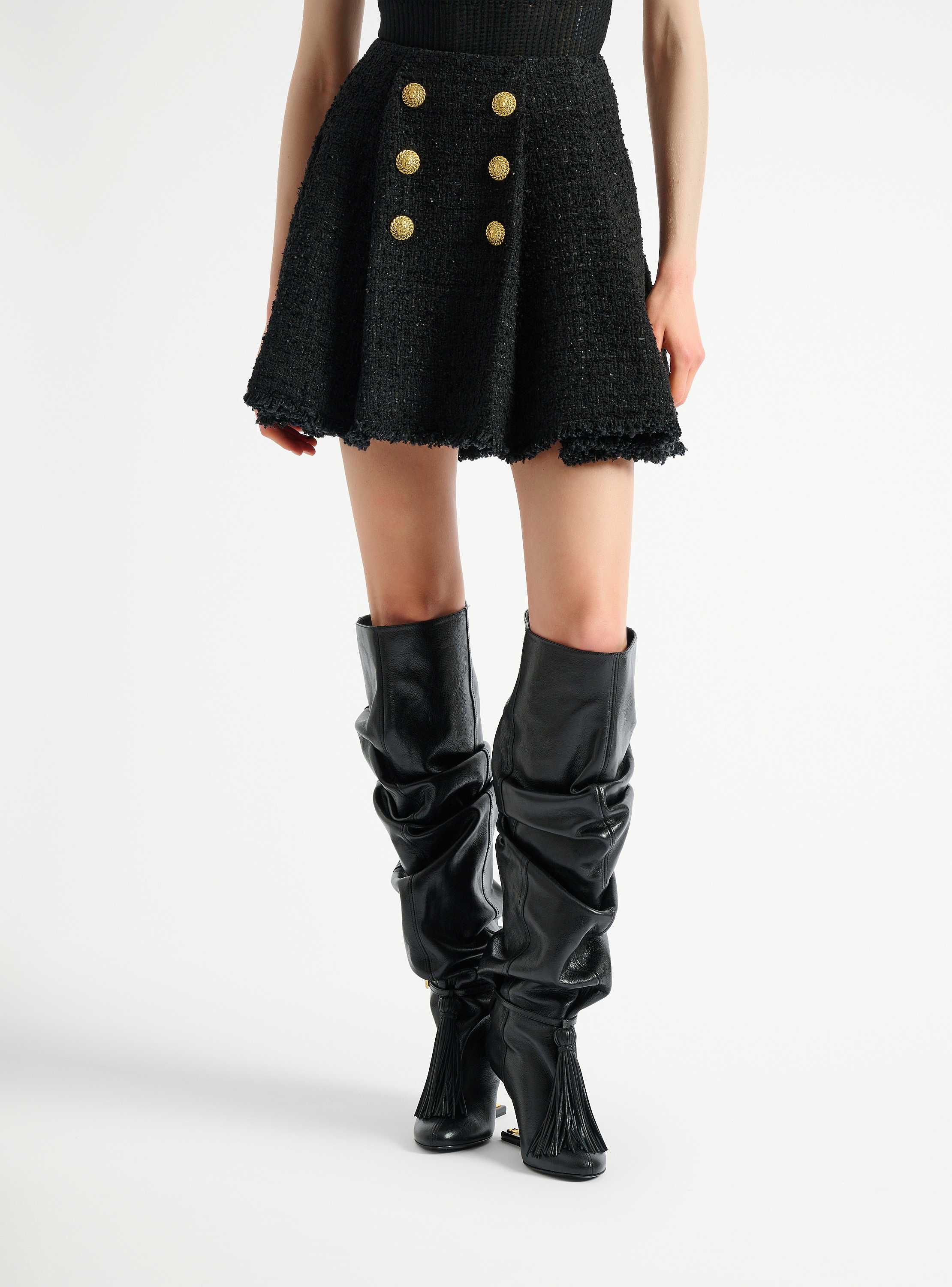 Flared tweed skirt