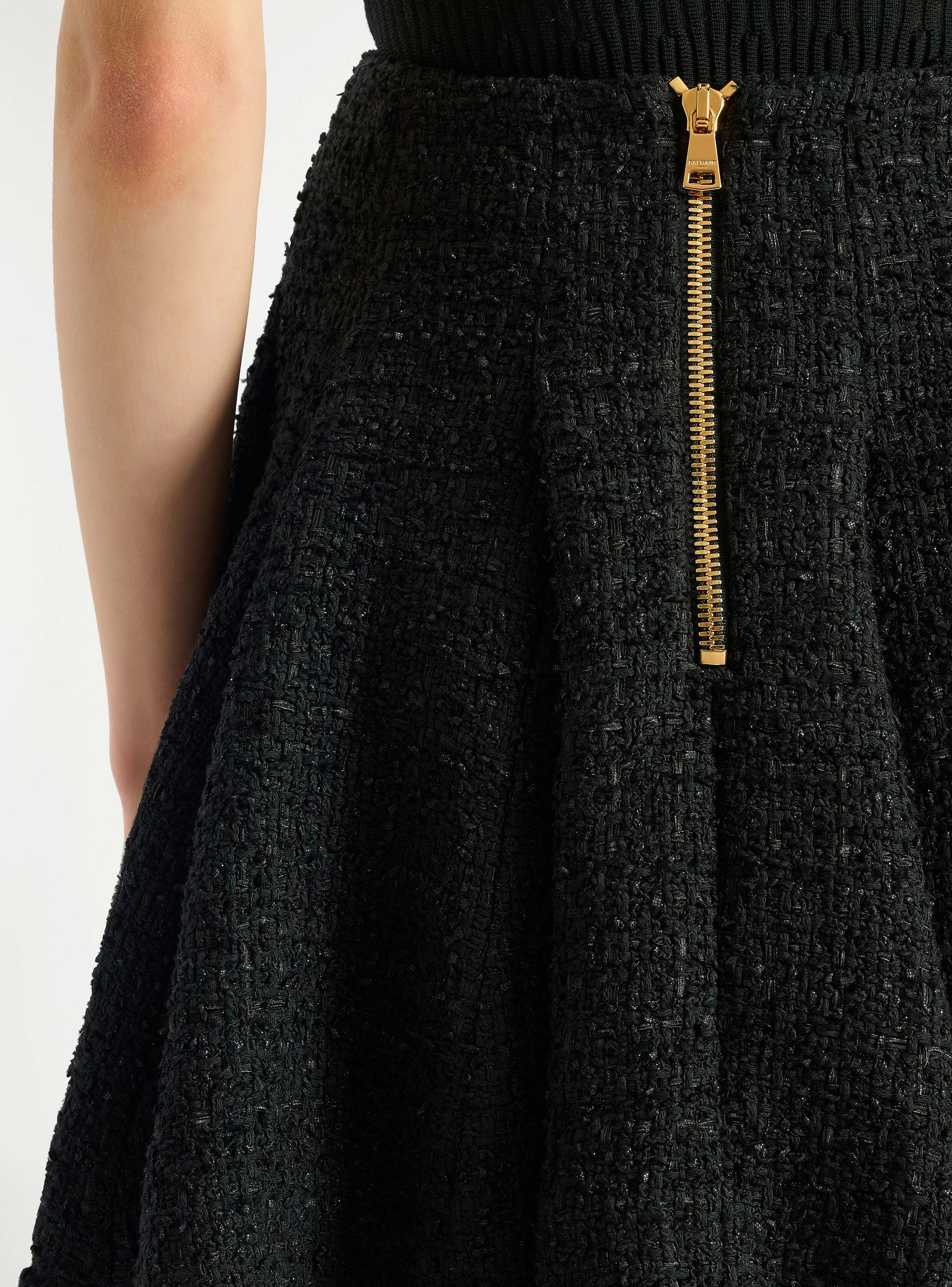 Flared tweed skirt