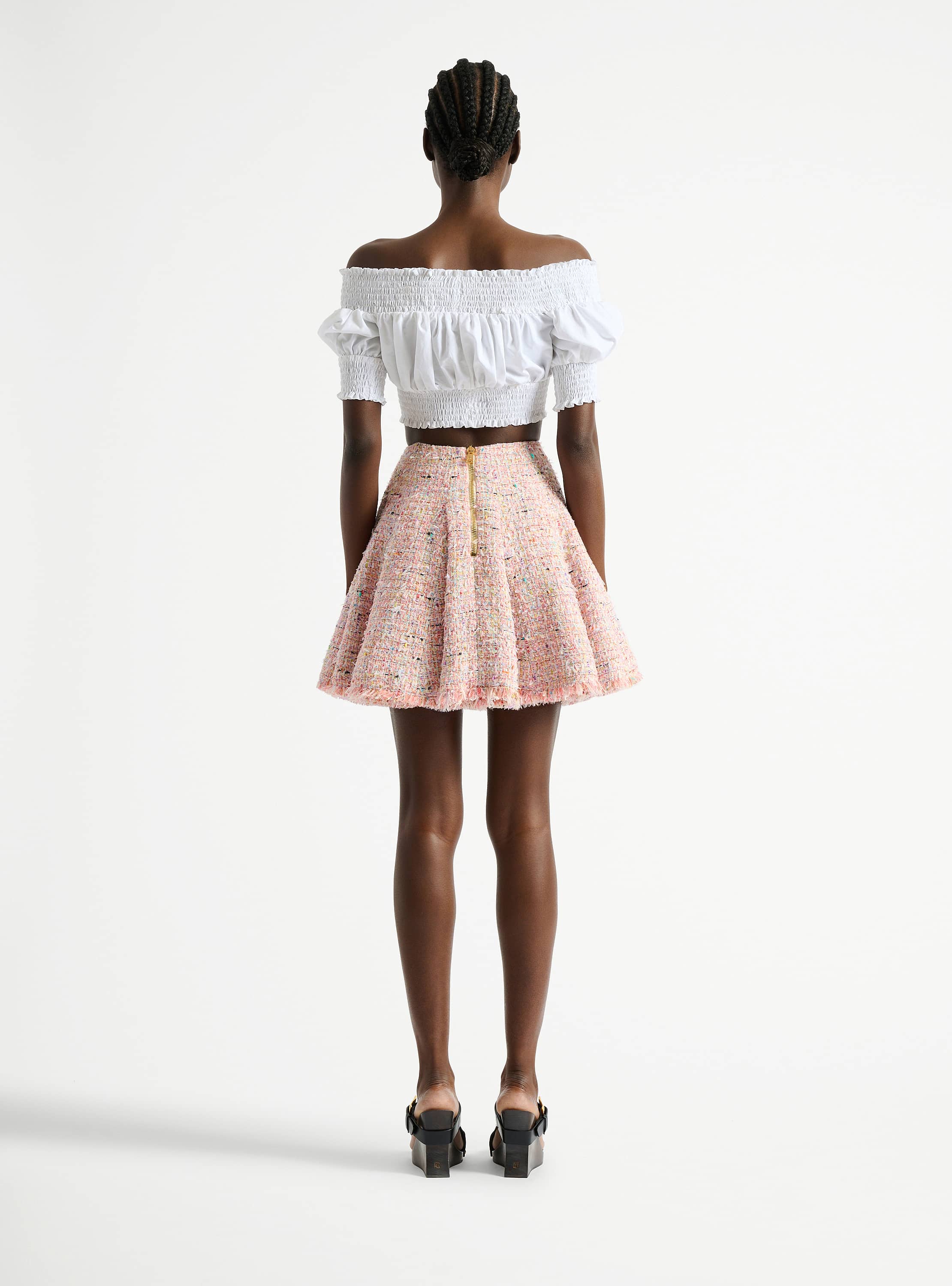 Flared tweed skirt