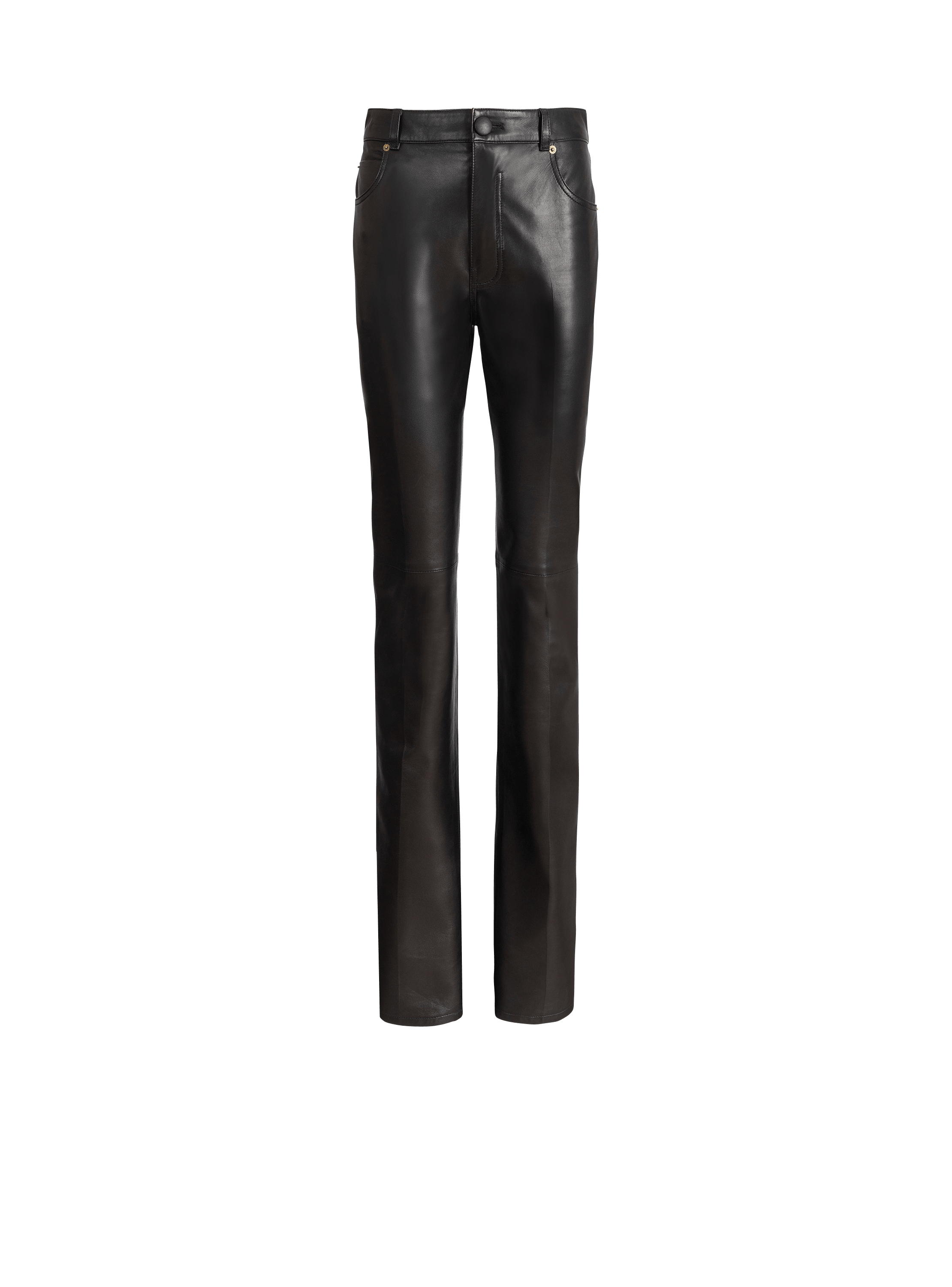 Pantalones de talle alto de piel