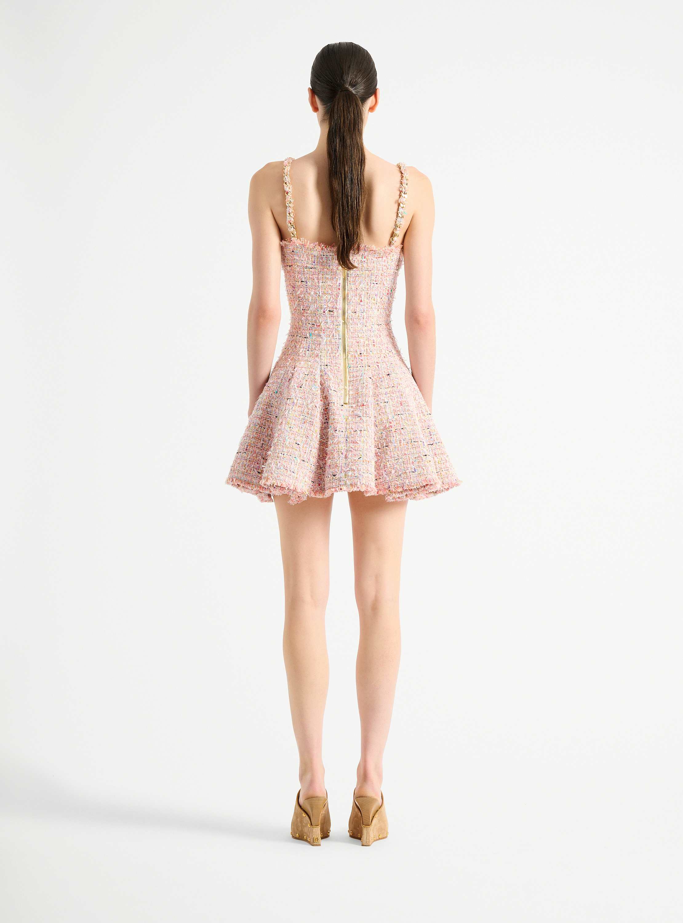 Flared tweed dress