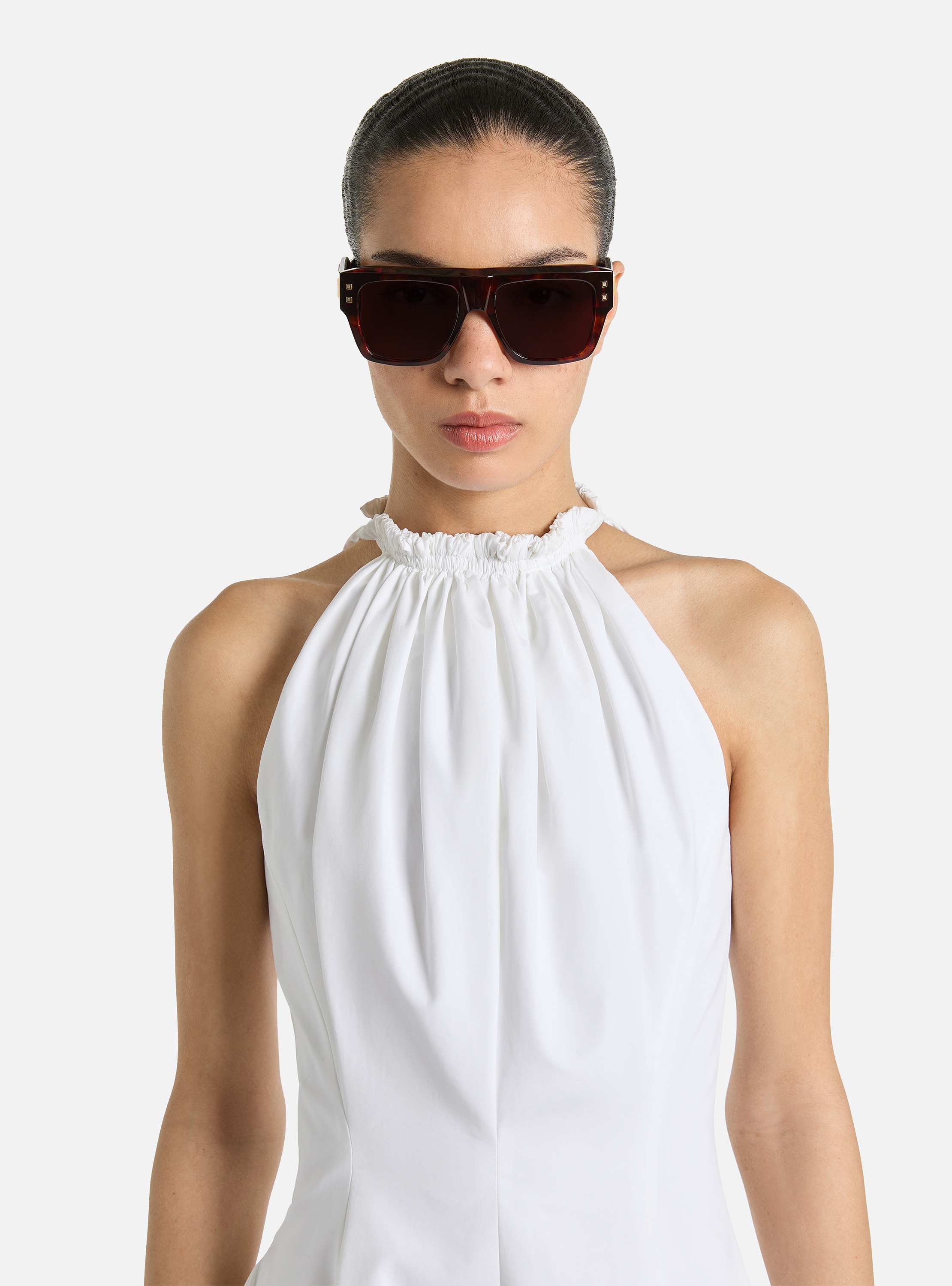 Flared cotton poplin dress