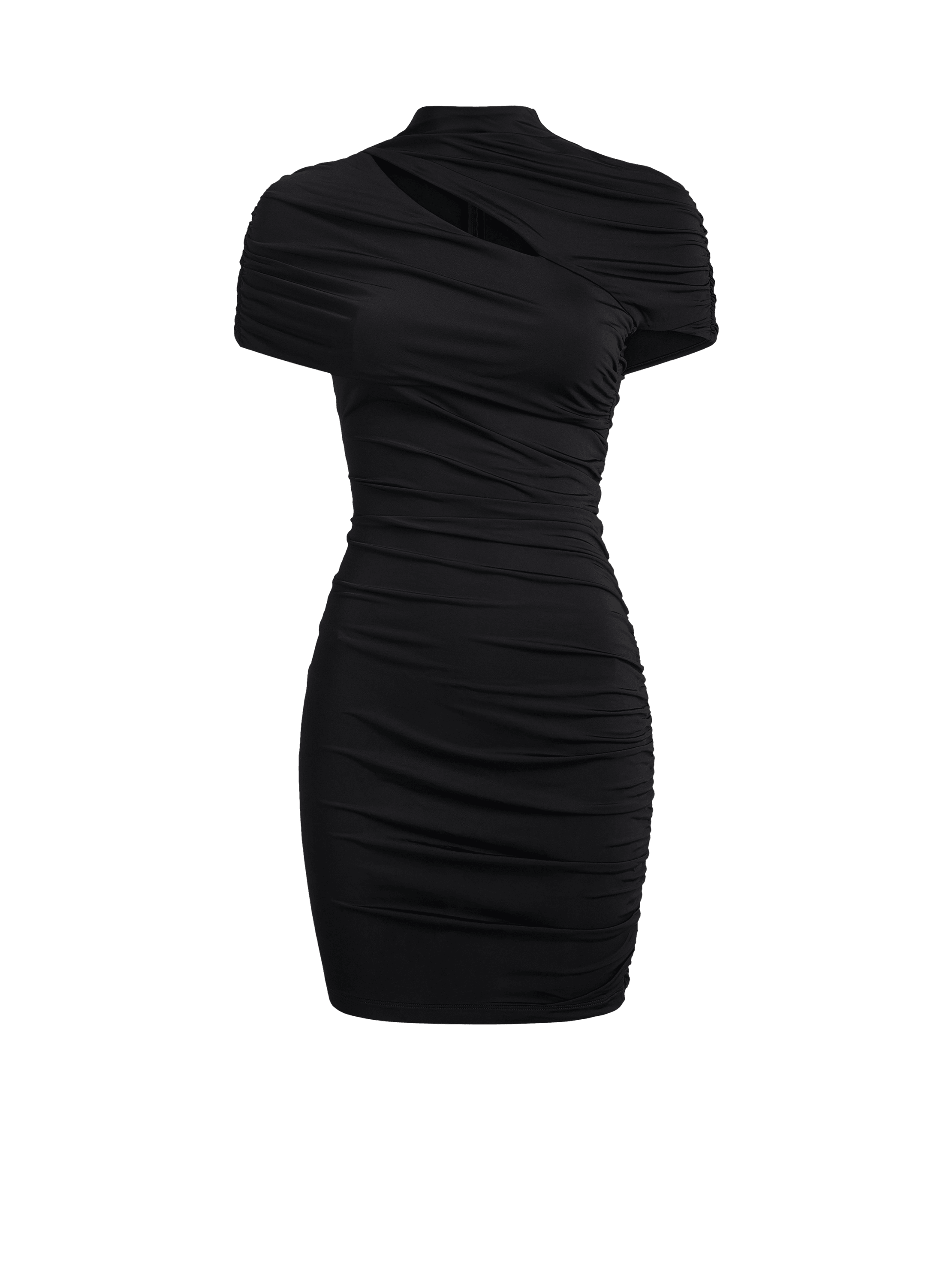 Robe bodycon drap&eacute;e en jersey