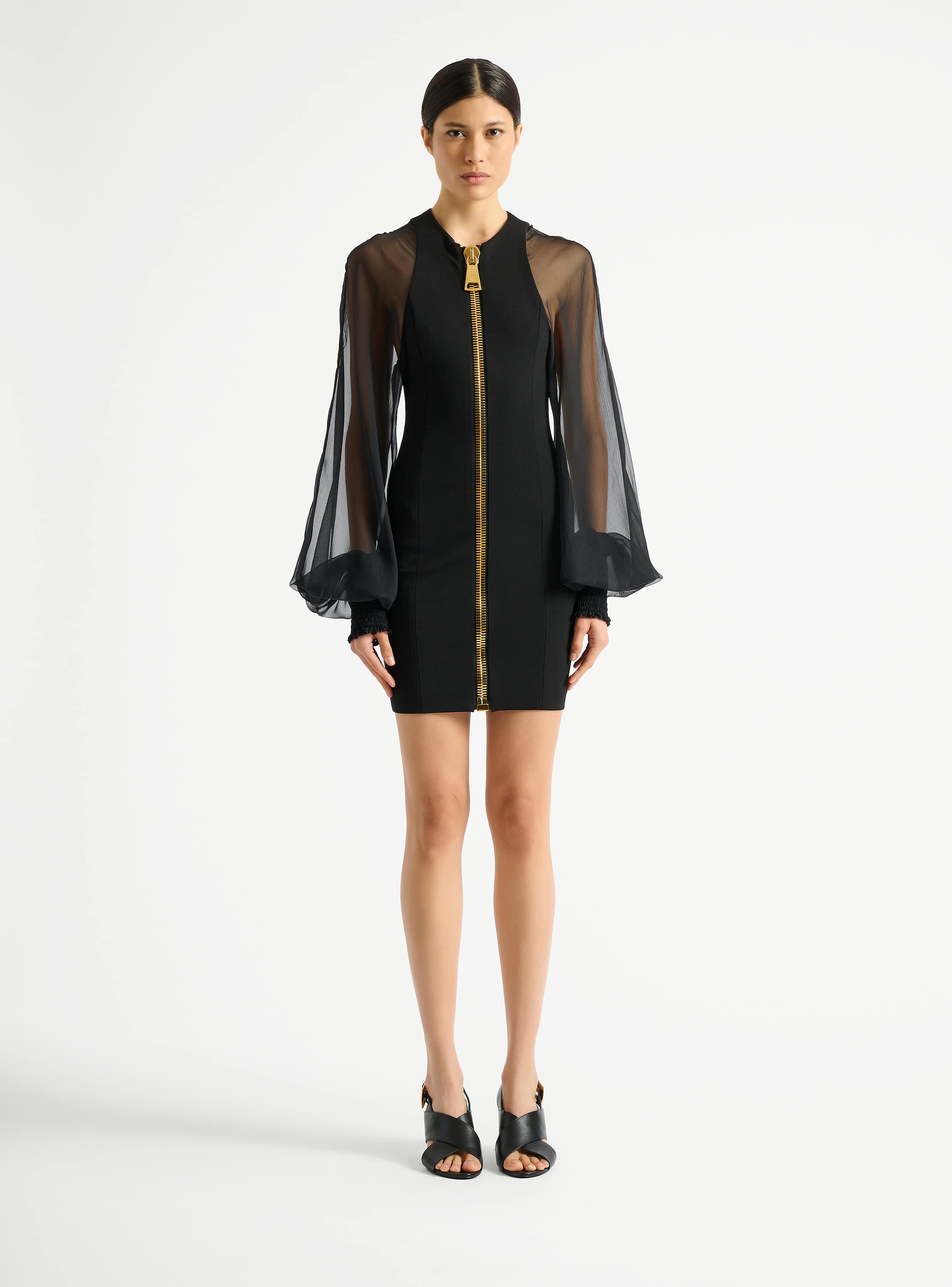 Short jersey and muslin dress