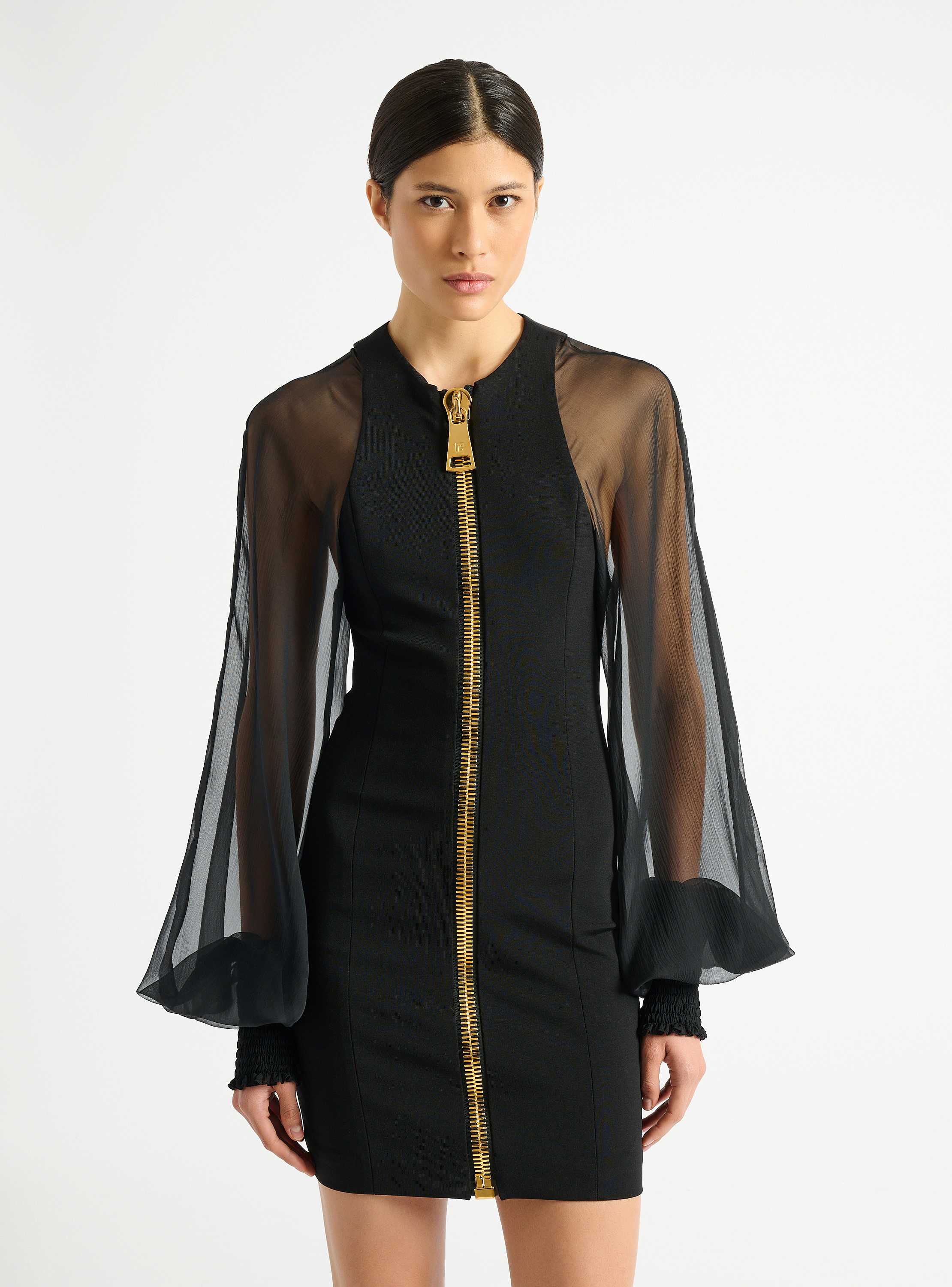 Short jersey and muslin dress