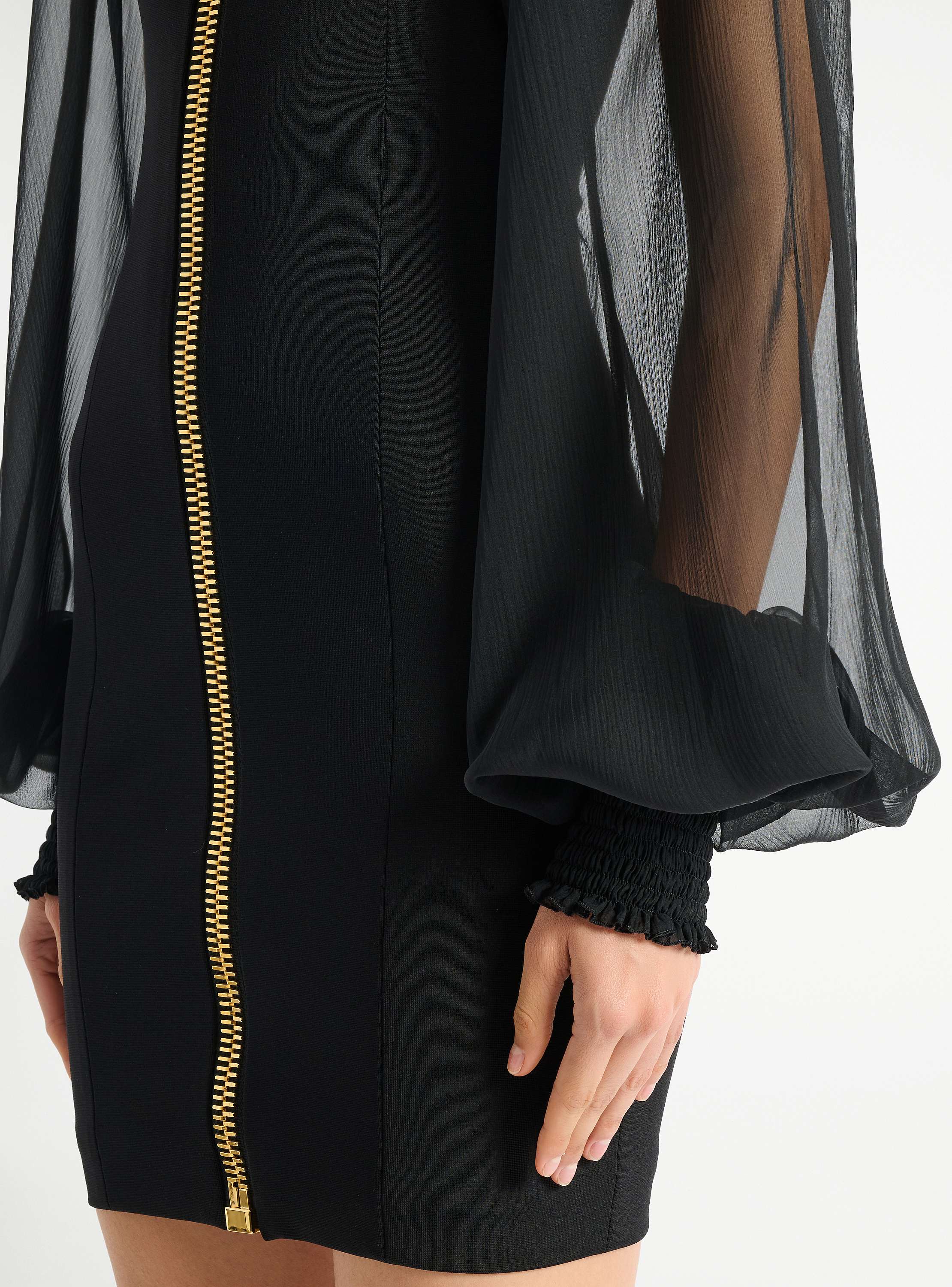 Short jersey and muslin dress