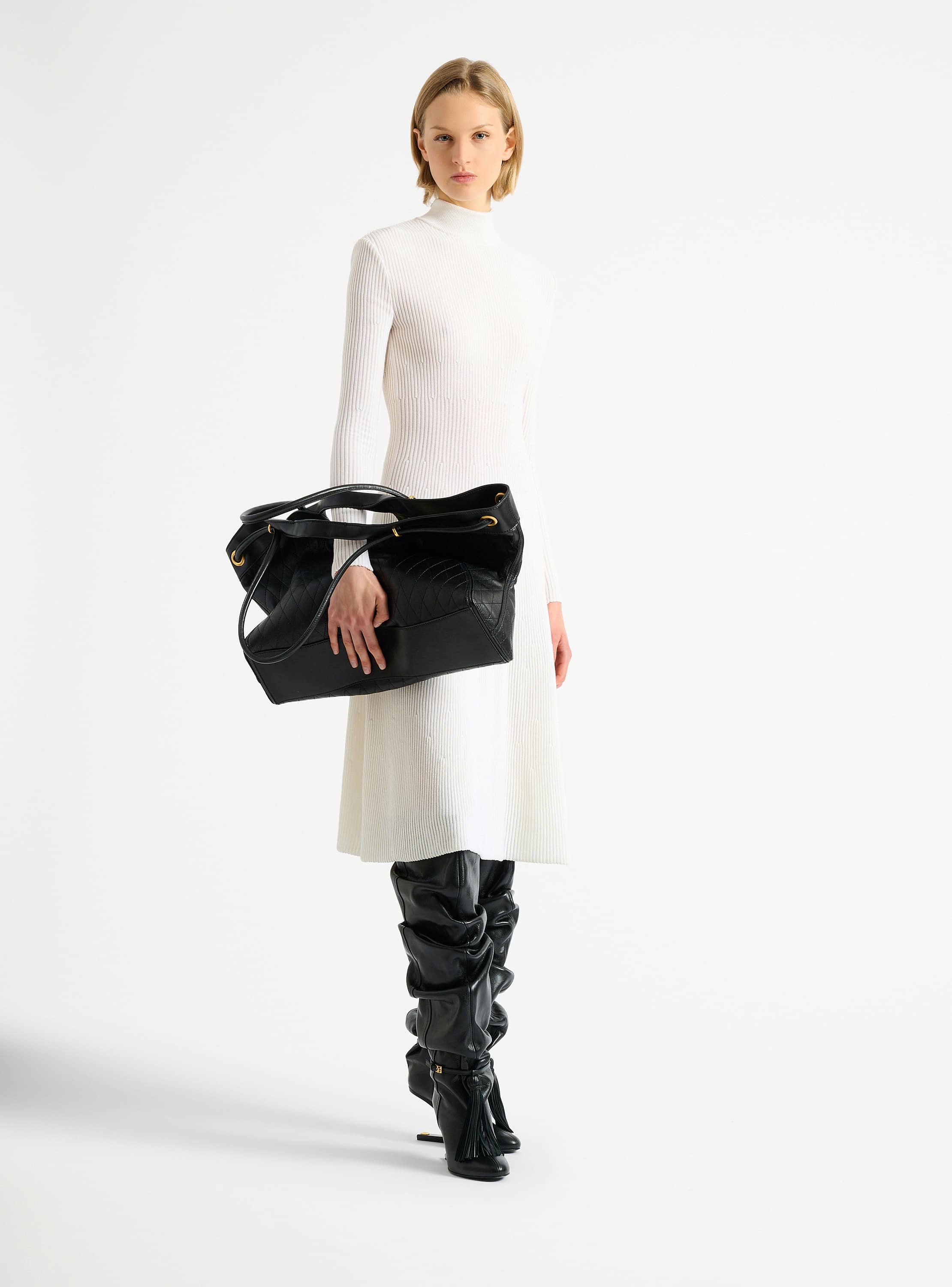 Long ribbed knit dress