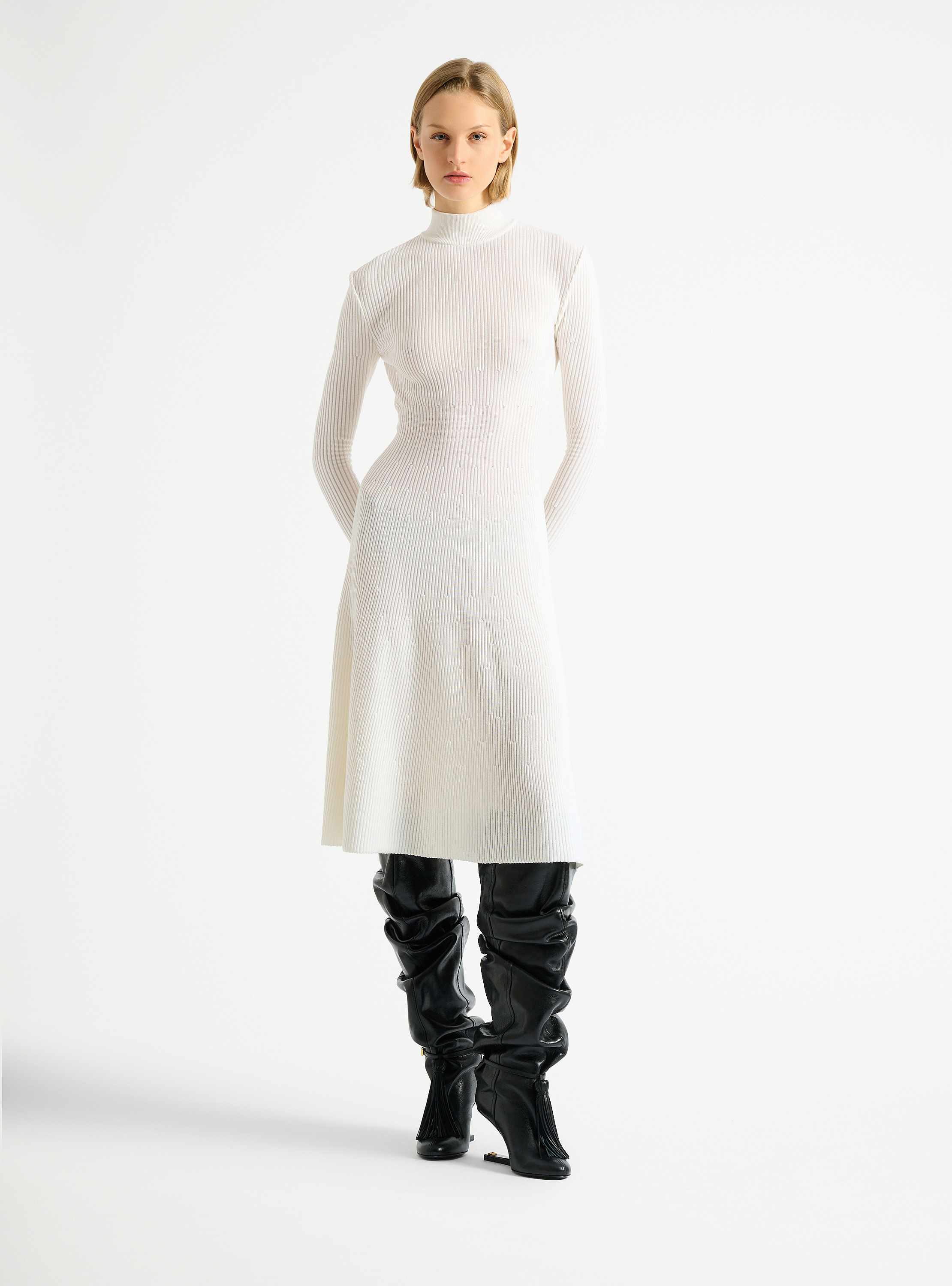 Long ribbed knit dress