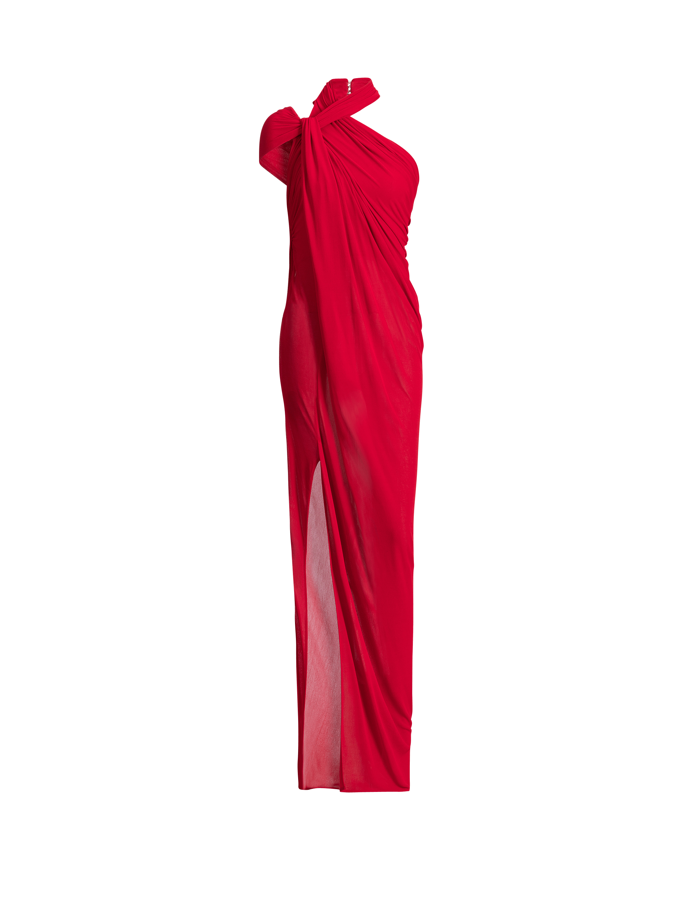 Langes, drapiertes Kleid aus Jersey
