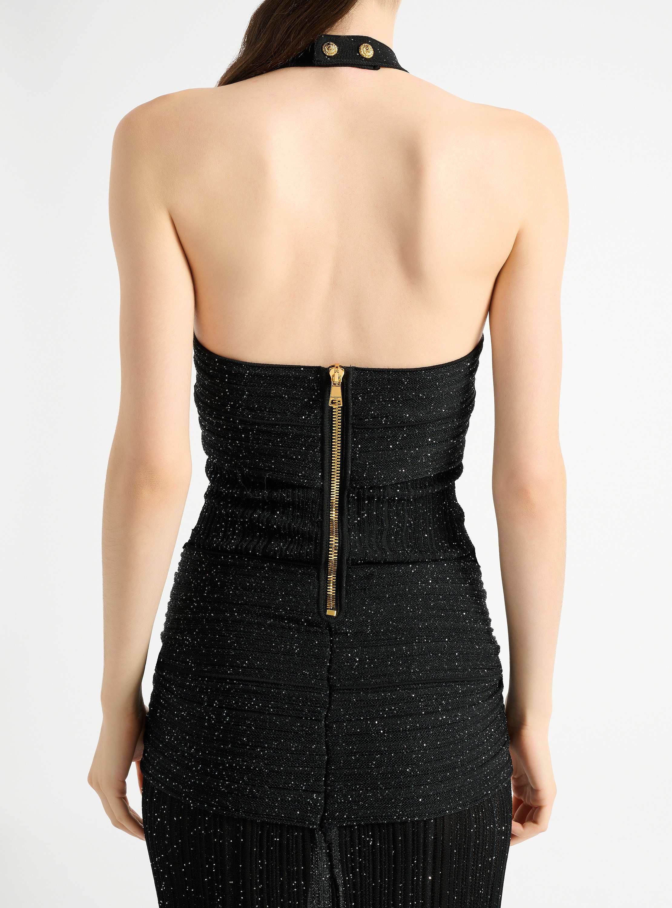 Robe longue en maille Fl&eacute;chage