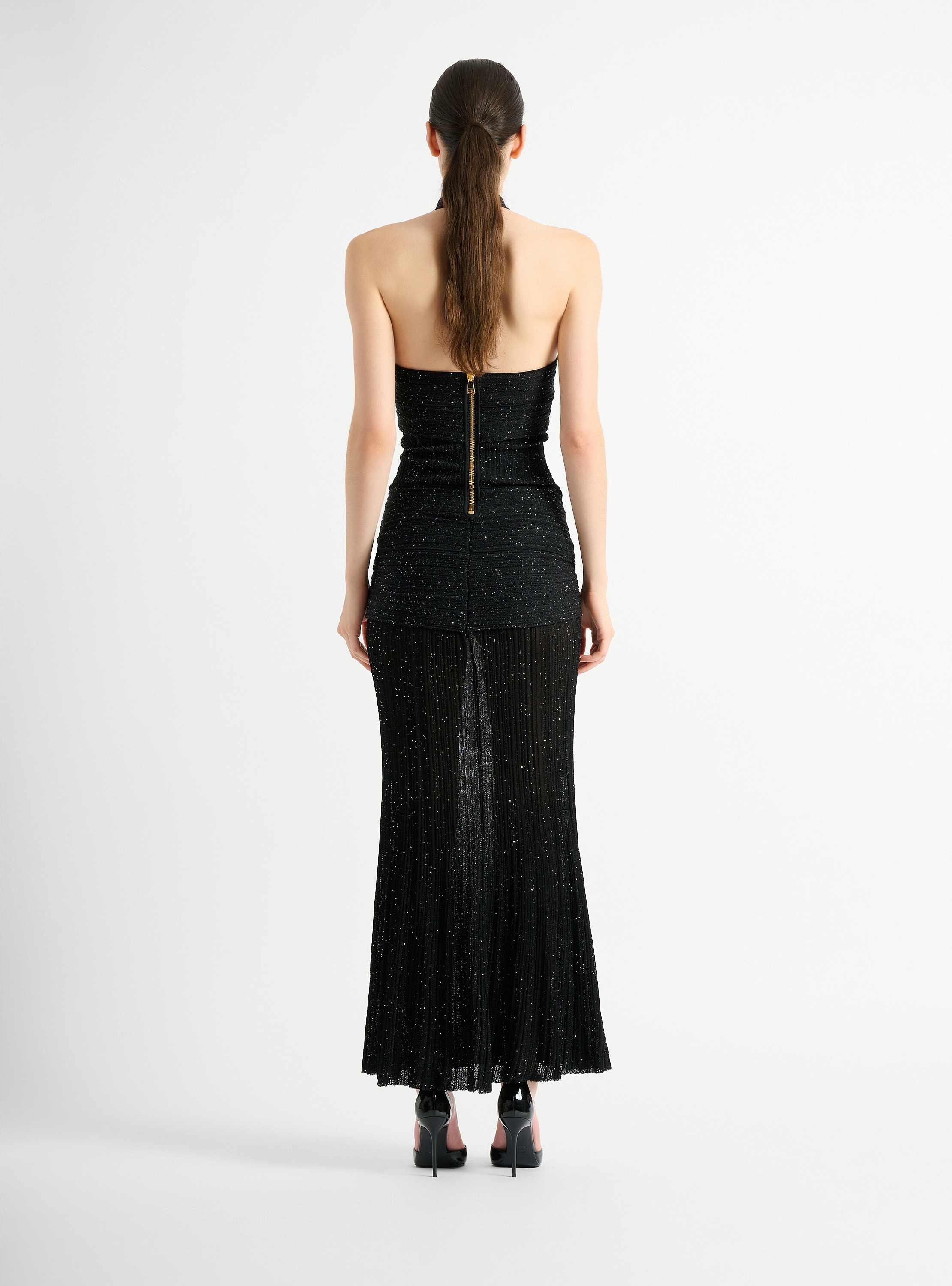 Robe longue en maille Fl&eacute;chage