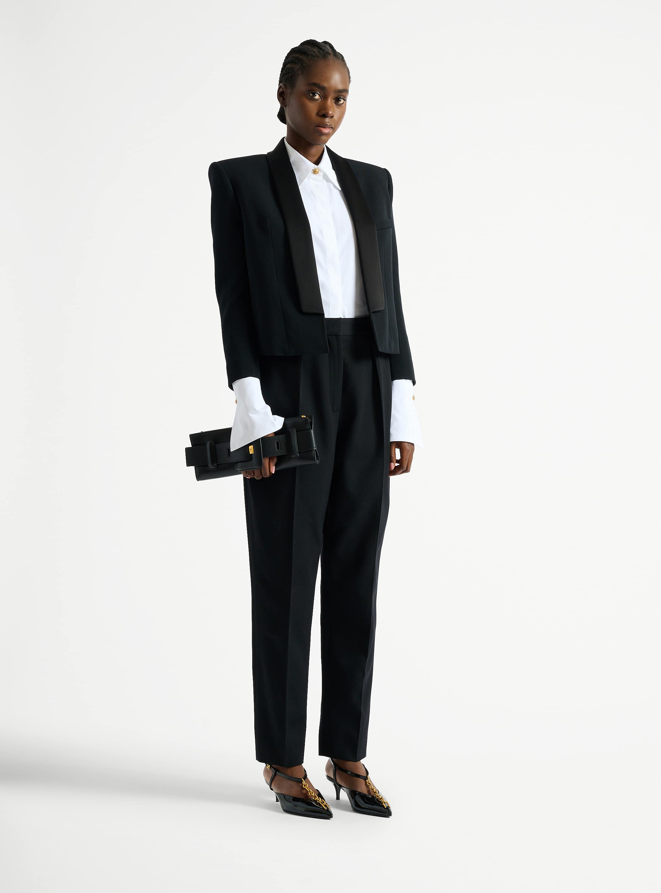 Cropped grain de poudre jacket