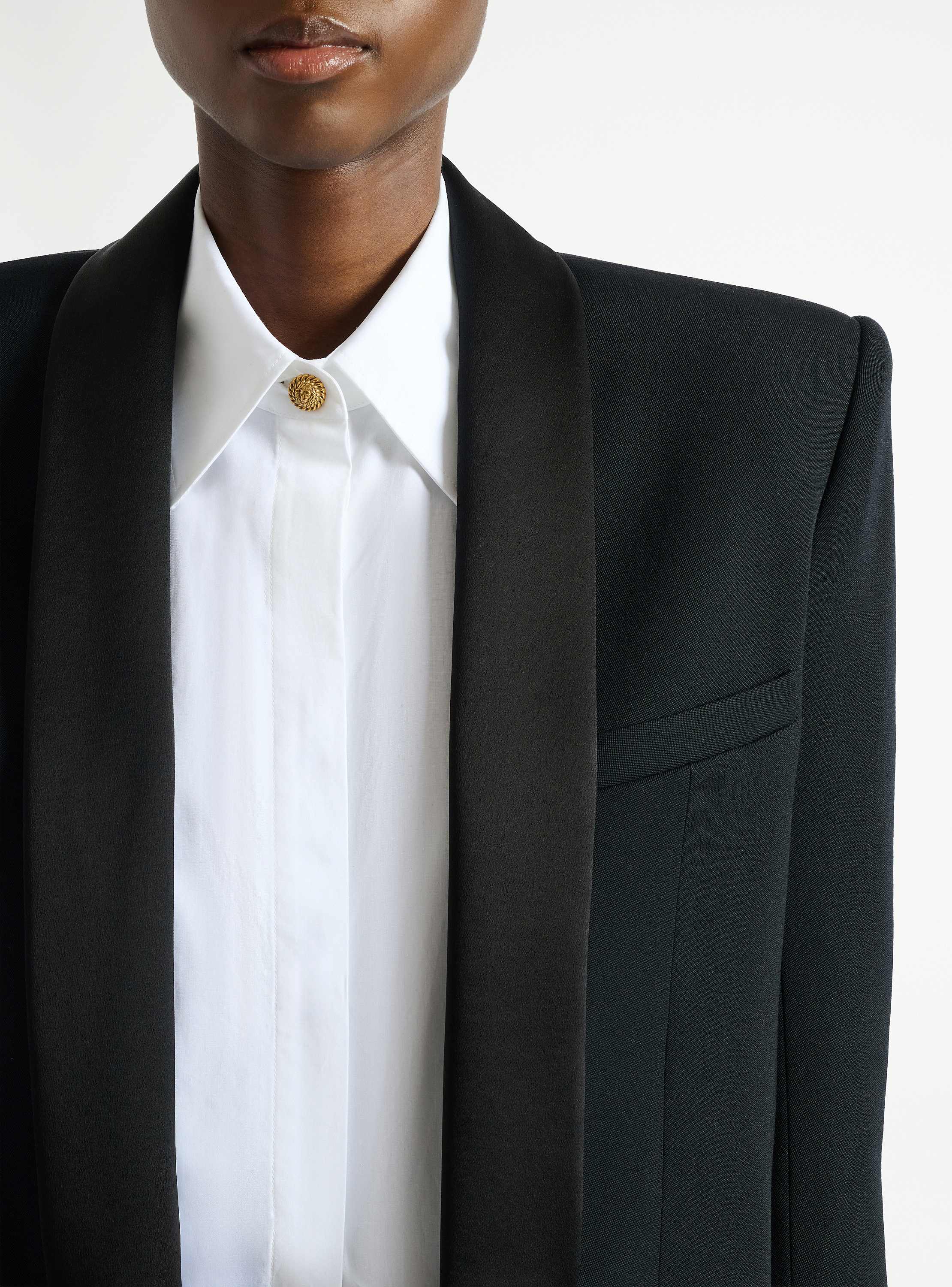 Cropped grain de poudre jacket