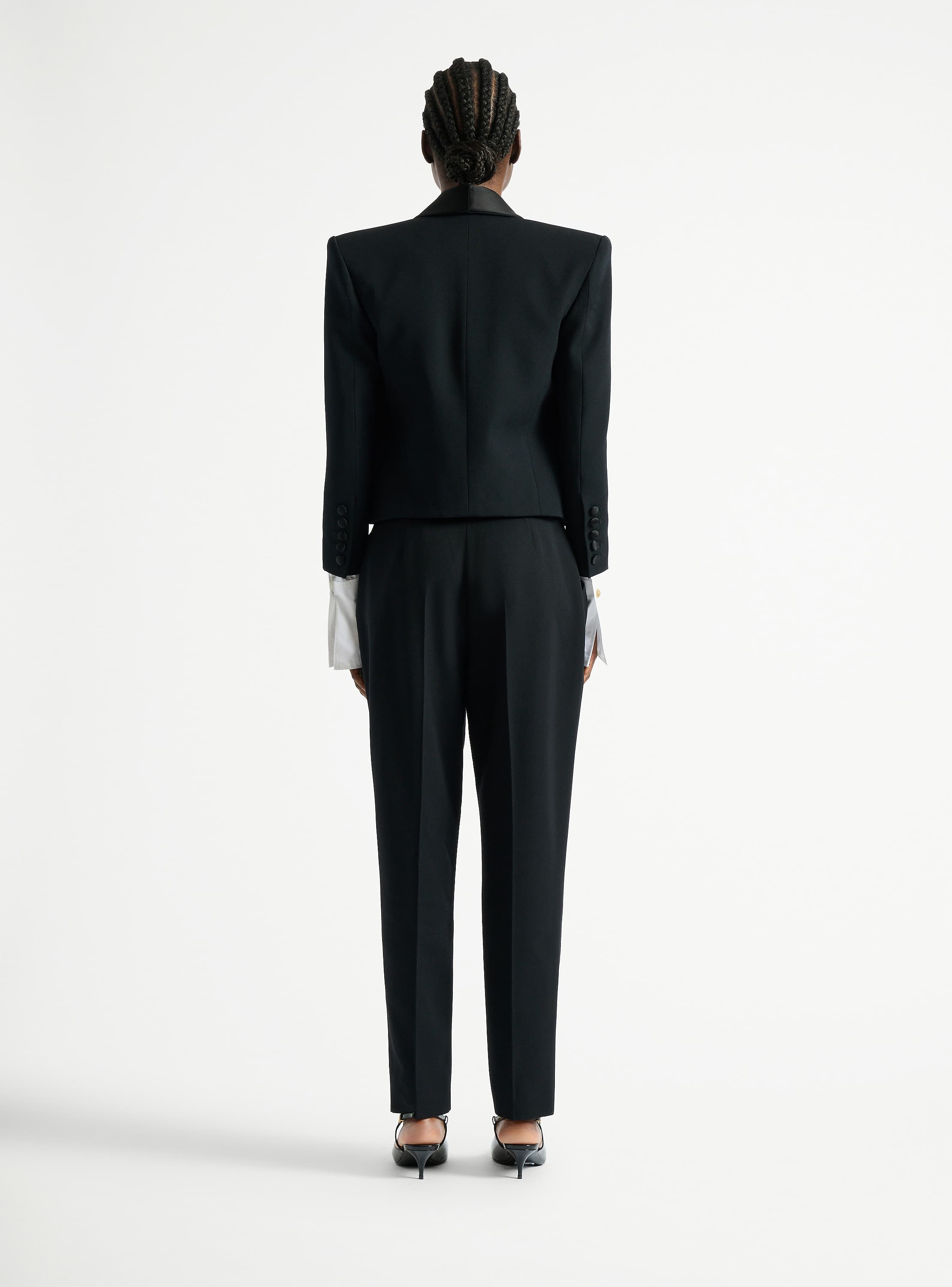 Cropped grain de poudre jacket