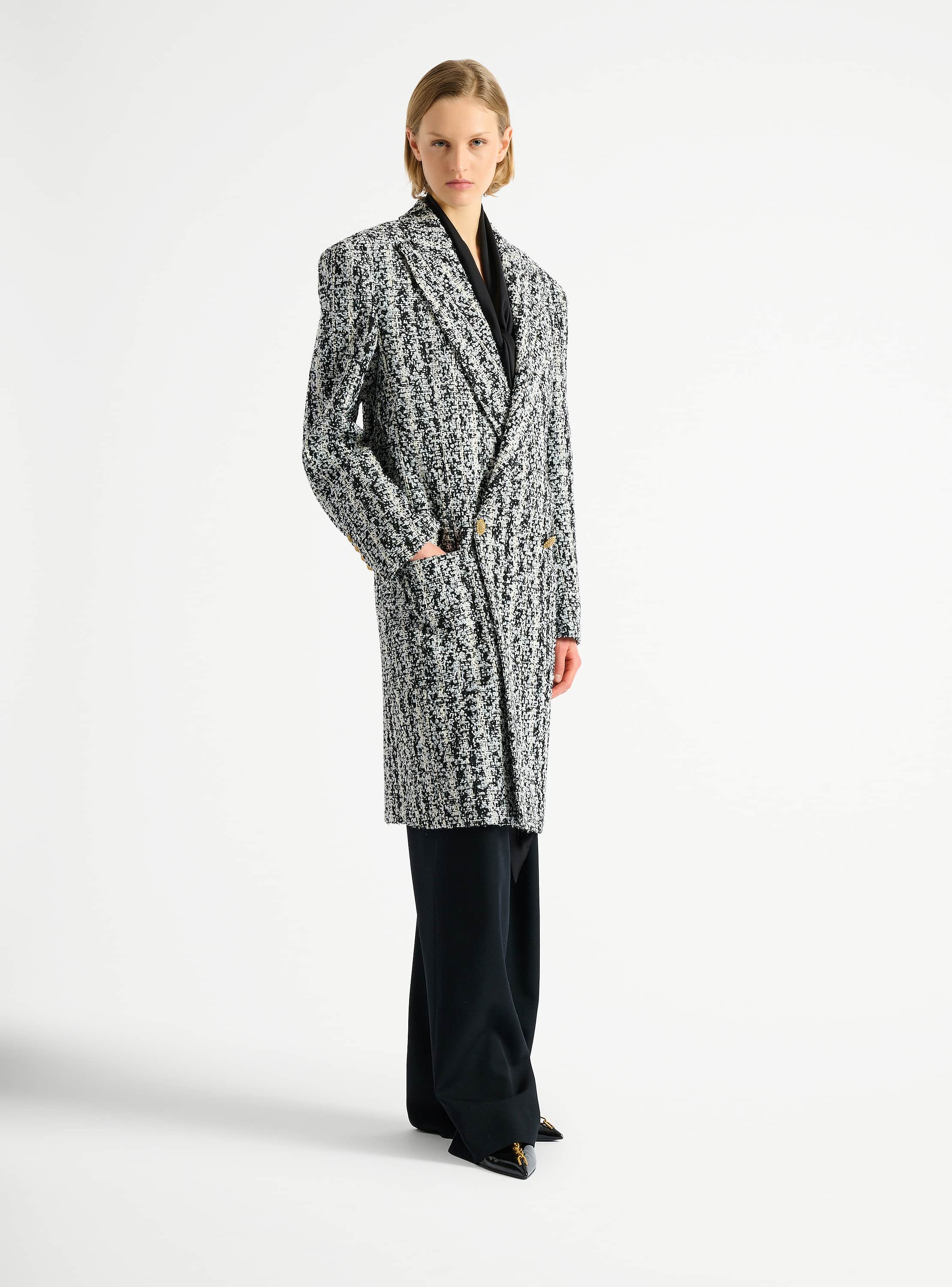 Long tweed coat