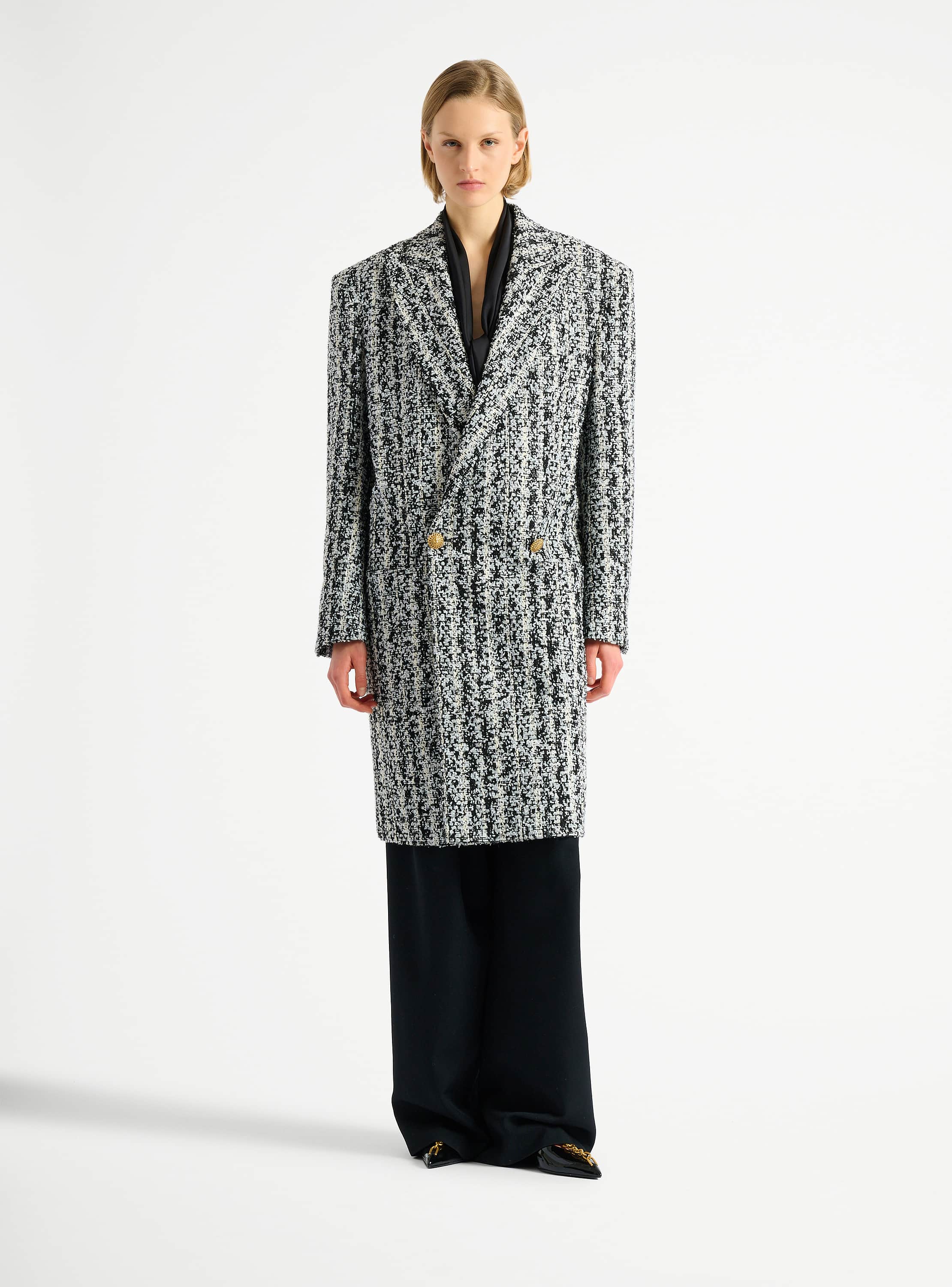 Long tweed coat